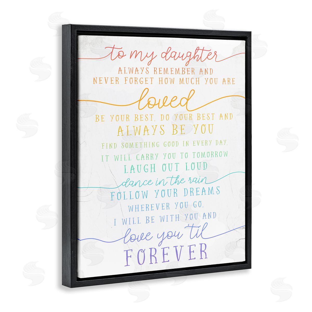 My Daughter Love You Forever Black Floating Frame Canvas Wall Art, Home Decor by Stupell Studio