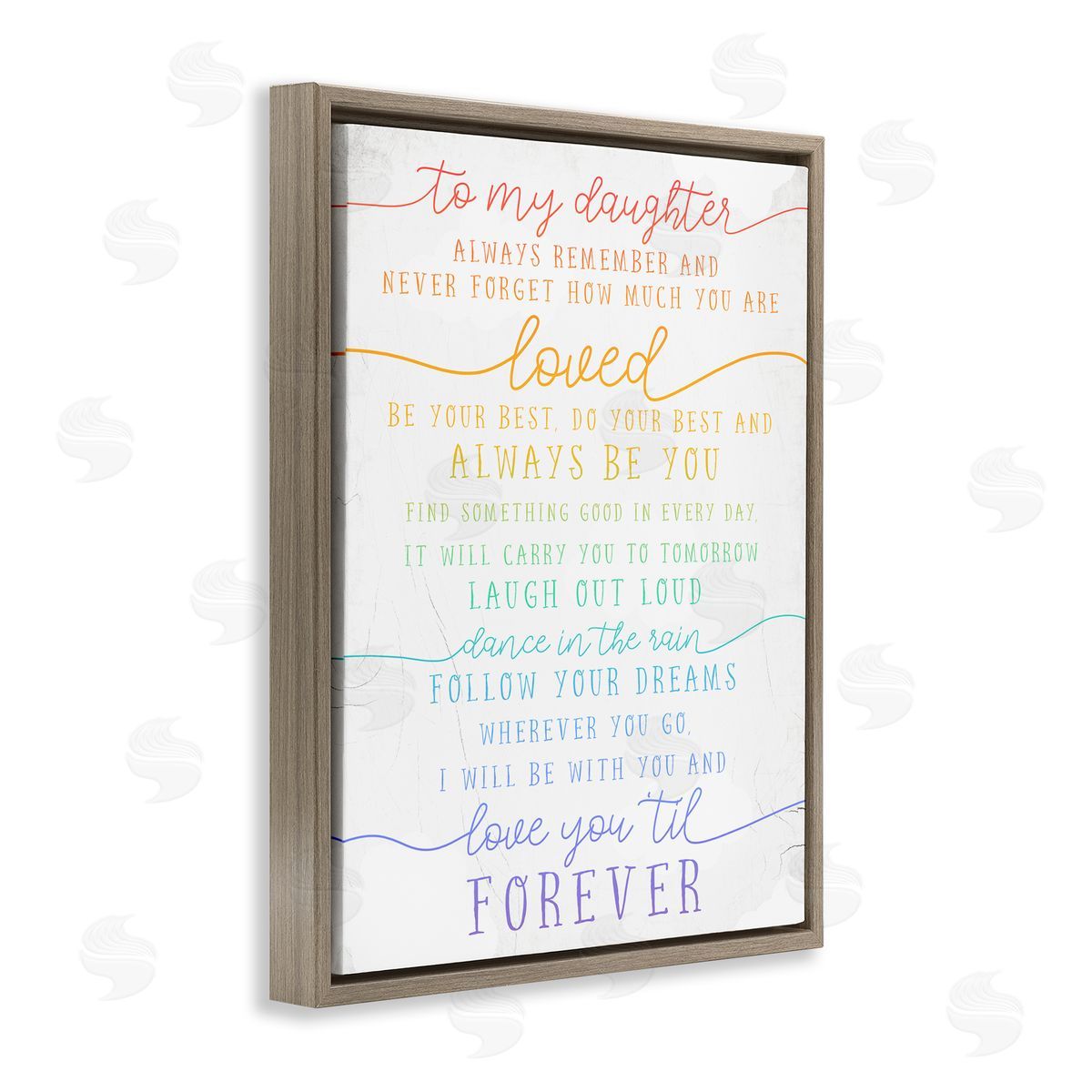 My Daughter Love You Forever Brown Floating Frame Canvas Wall Art, Home Decor by Stupell Studio