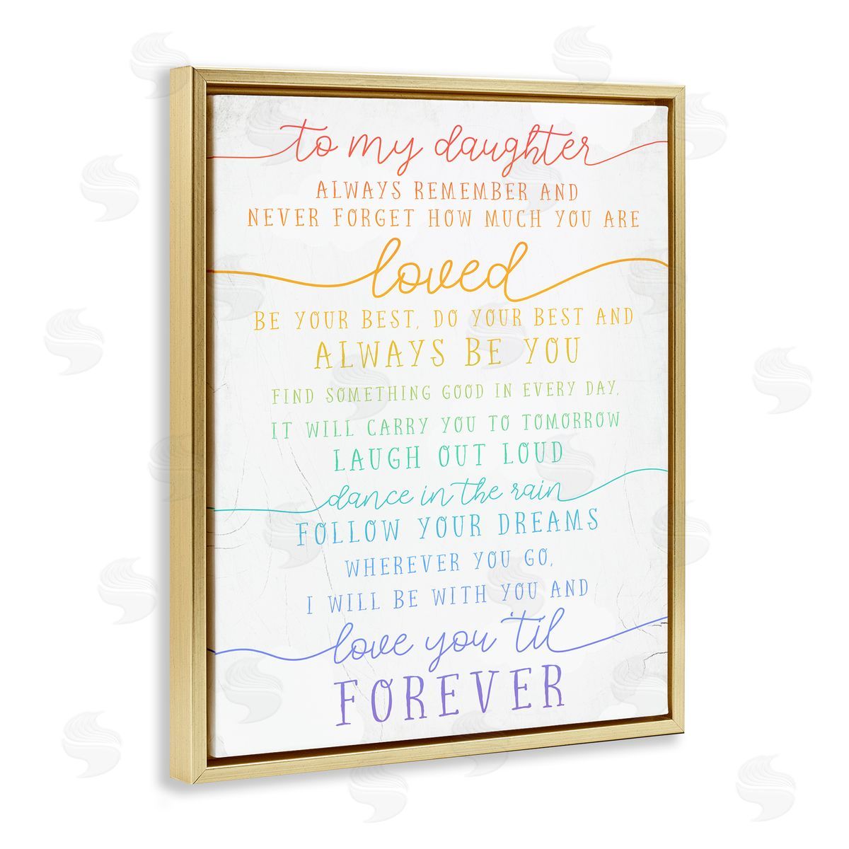 My Daughter Love You Forever Gold Floating Frame Canvas Wall Art, Home Decor by Stupell Studio