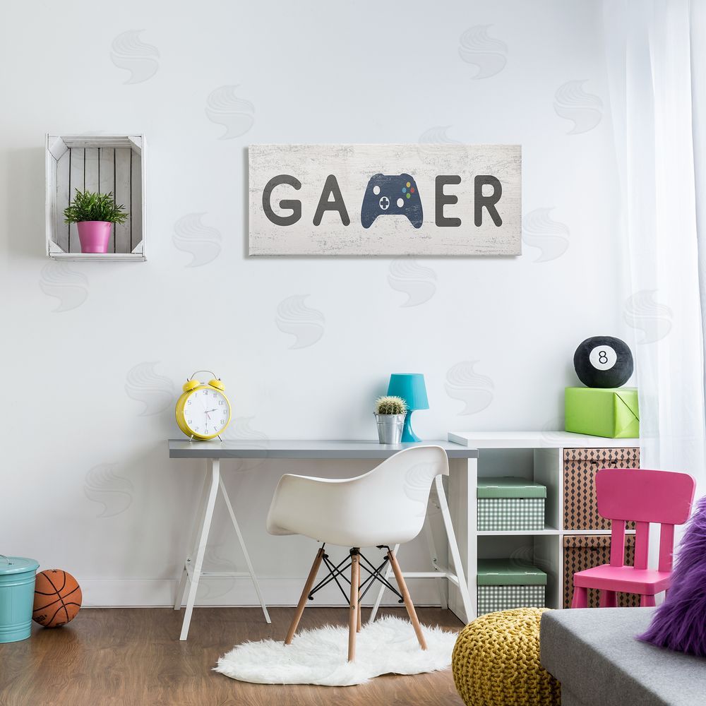 Stupell Studio Gamer Typography Kids' Video Game Controller Sign