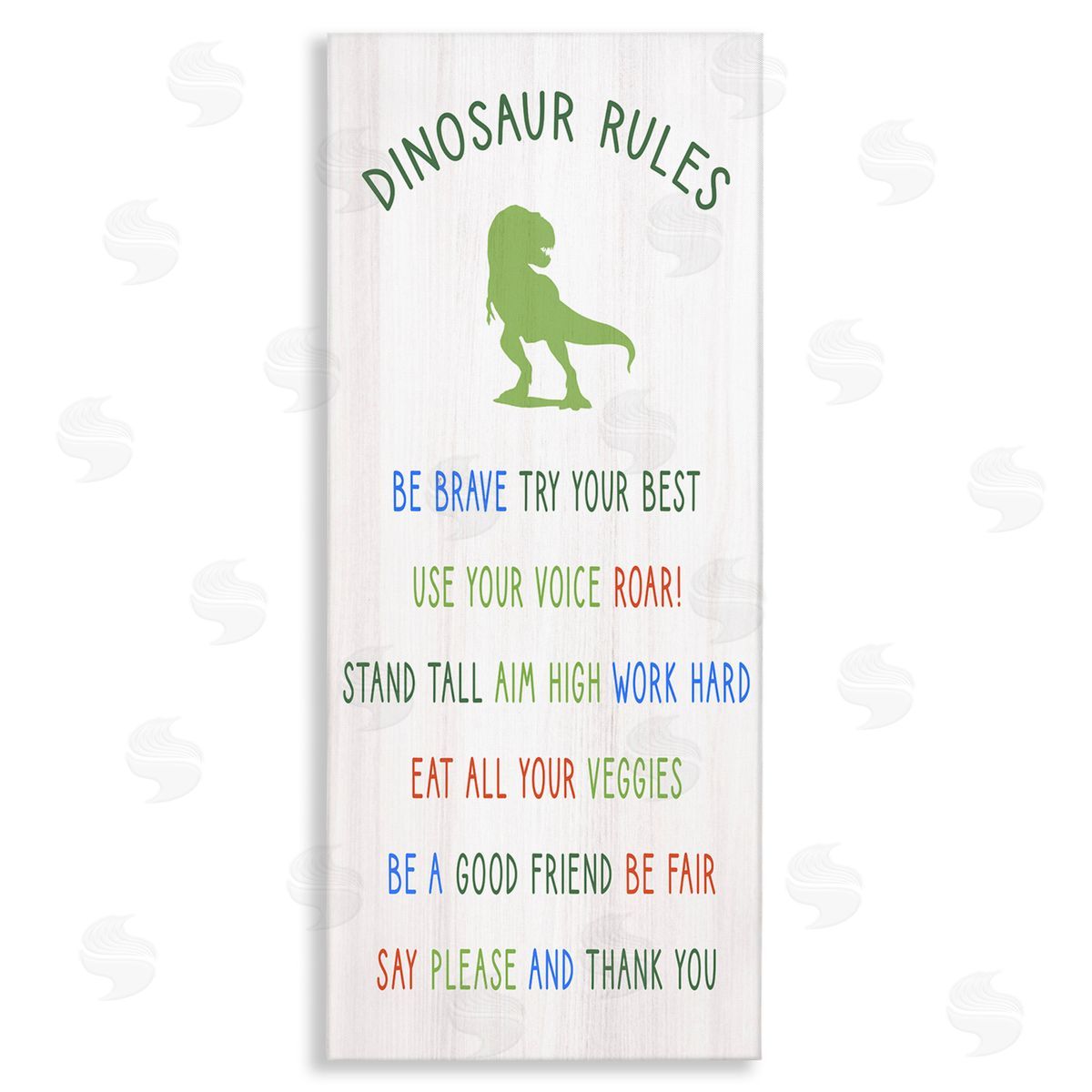 Dinosaur Rules Kids List Canvas Wall Art, Home Decor by Stupell Studio