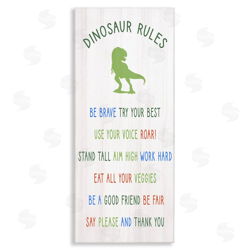 Stupell Studio | Dinosaur Rules Kids List