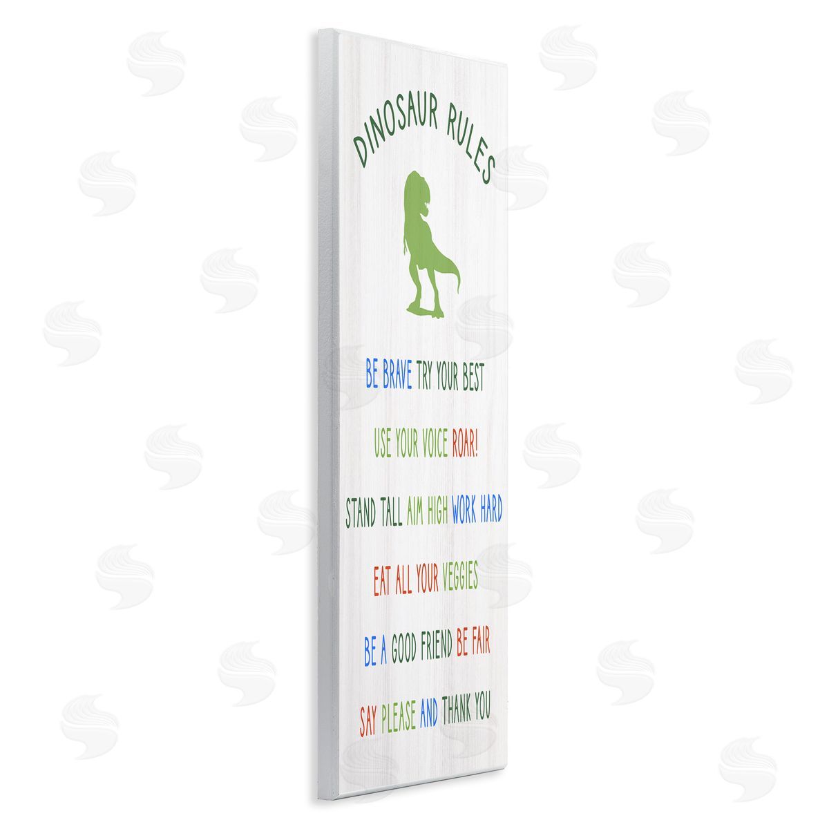 Dinosaur Rules Kids List Wood Plaque Wall Art, Home Decor by Stupell Studio