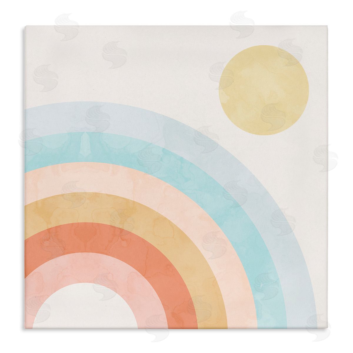 Retro Rising Sun Rainbow Arches Canvas Wall Art, Home Decor by Stupell Studio