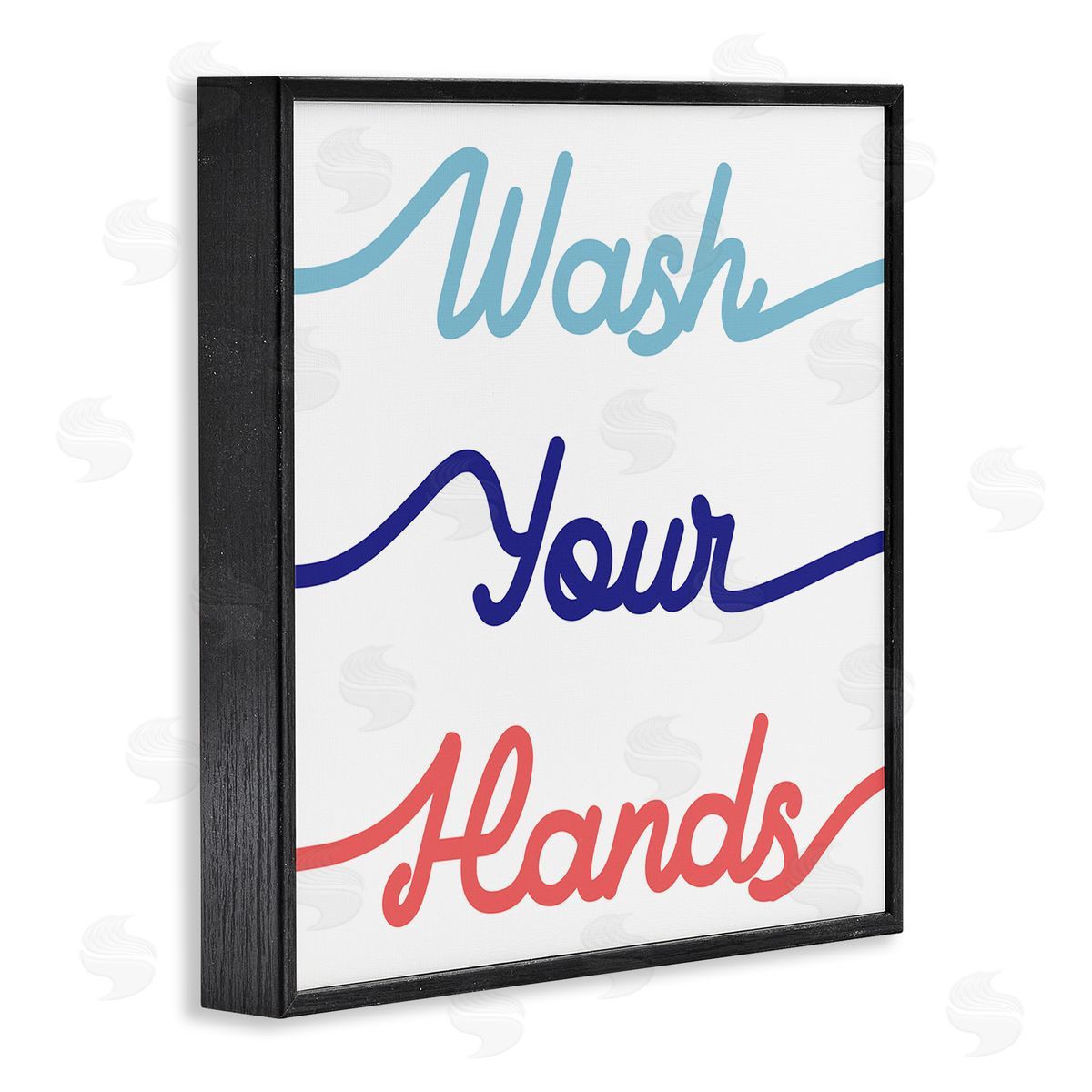 Stupell Studio Wash Your Hands Children's Bathroom Typography Black Framed Glicee Wall Art Print