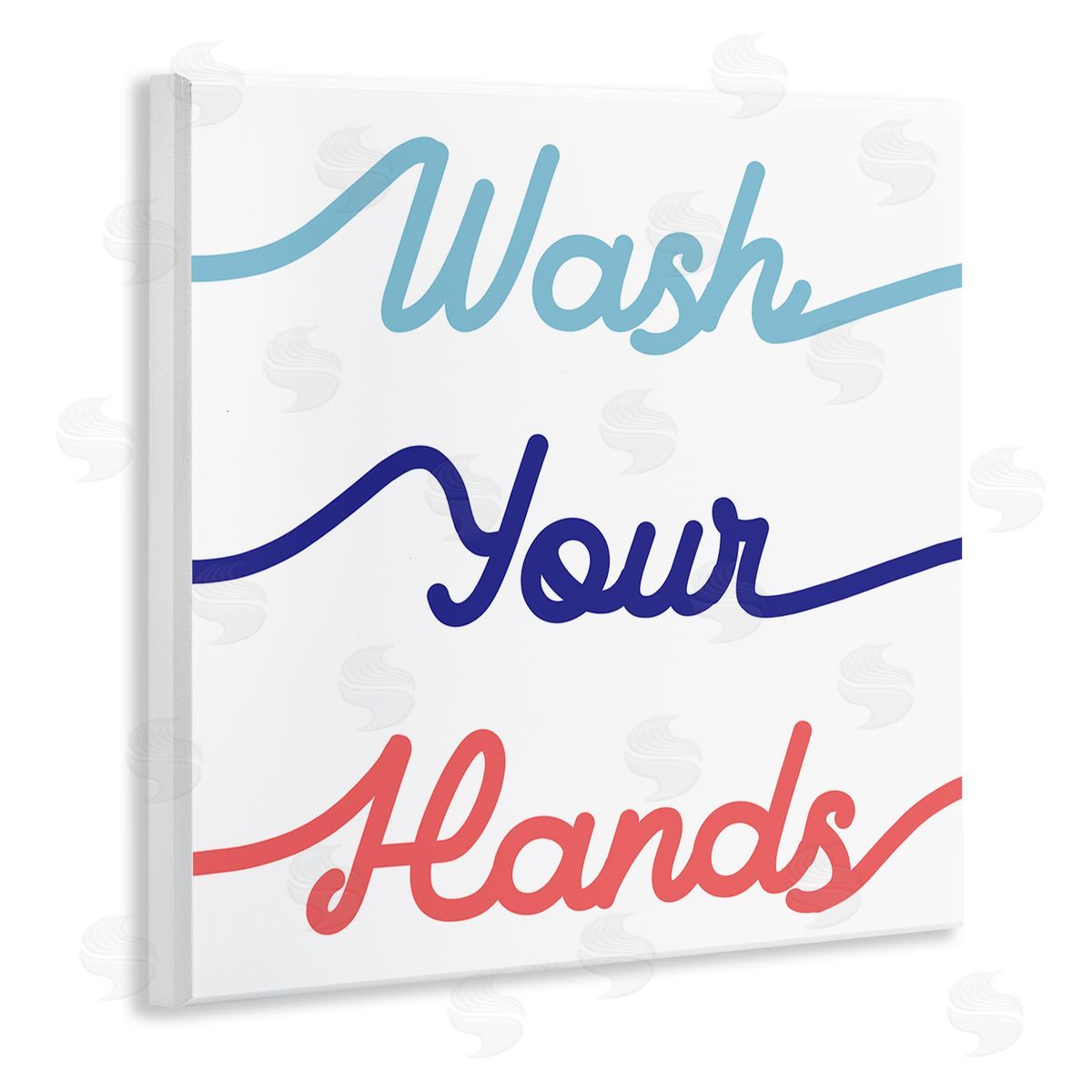 Stupell Studio Wash Your Hands Children's Bathroom Typography Wooden Wall Plaque Art Print