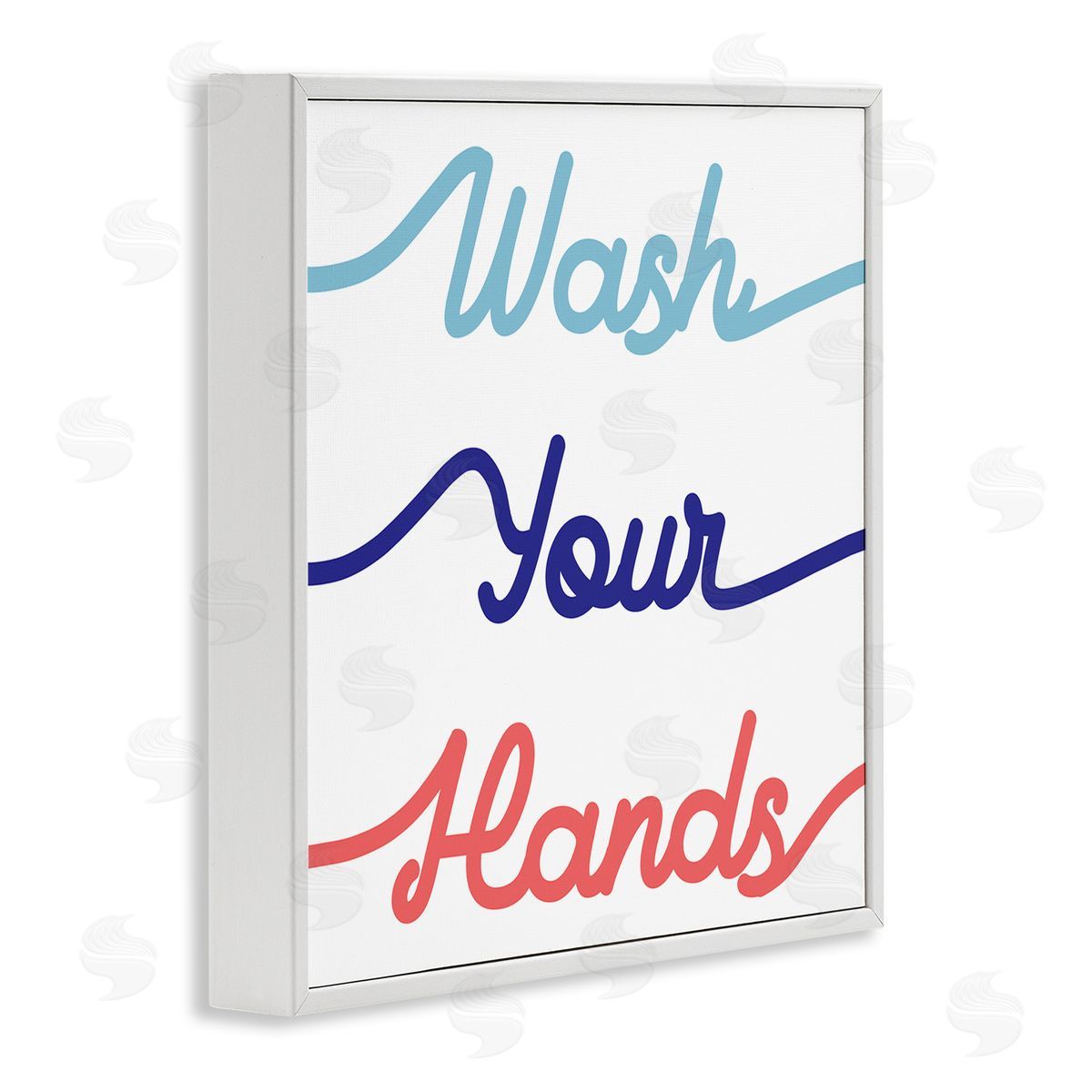Stupell Studio Wash Your Hands Children's Bathroom Typography White Framed Glicee Wall Art Print