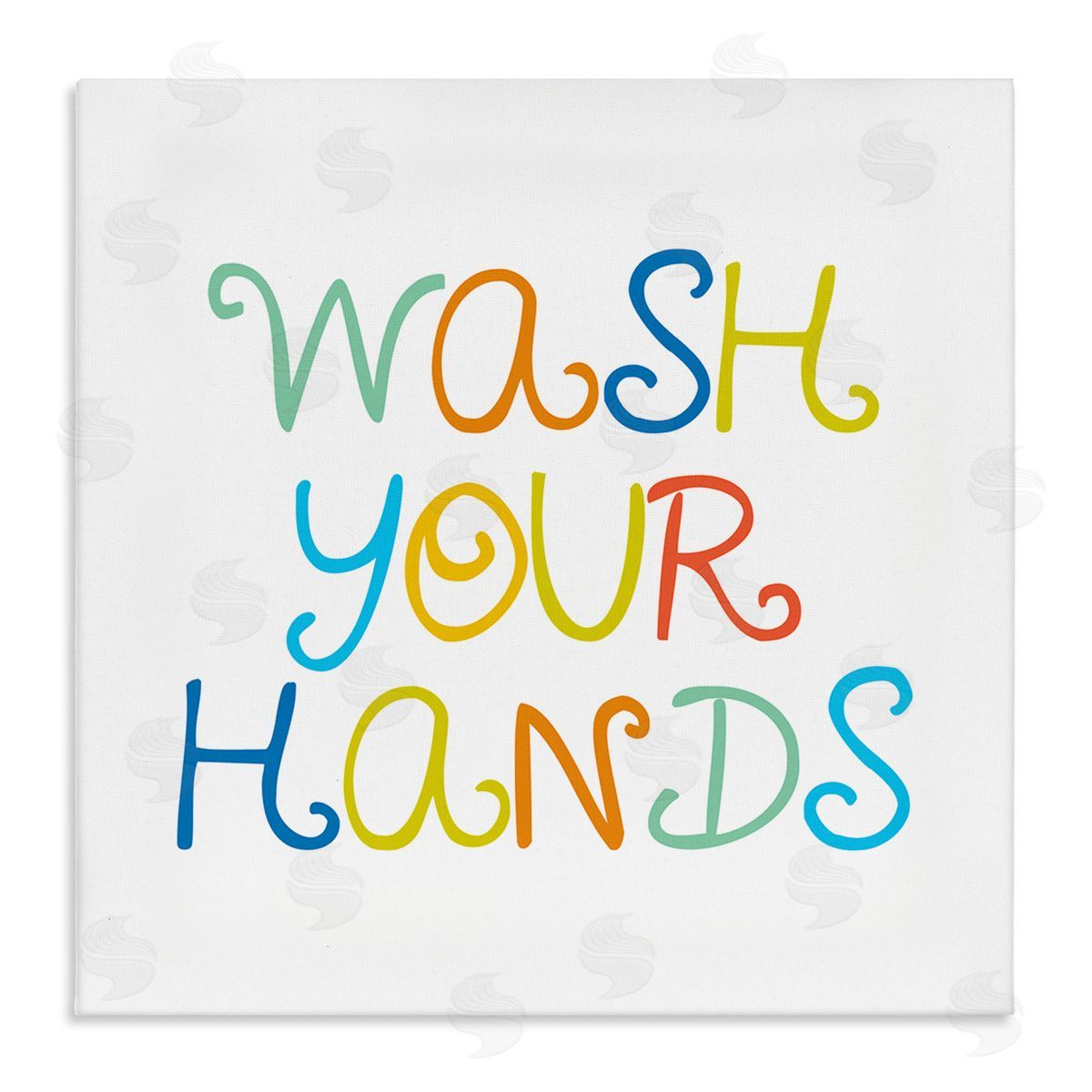 Stupell Studio Whimsical Kids Bathroom Phrase Wash Your Hands Rules Stretched Canvas Wall Art Print