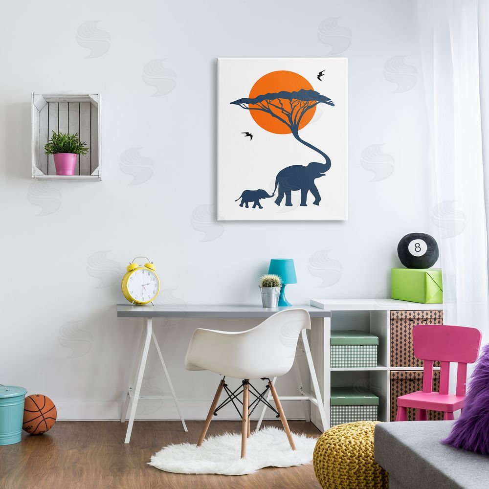 Bellassai Art African Safari Elephant Family Canvas on Wall