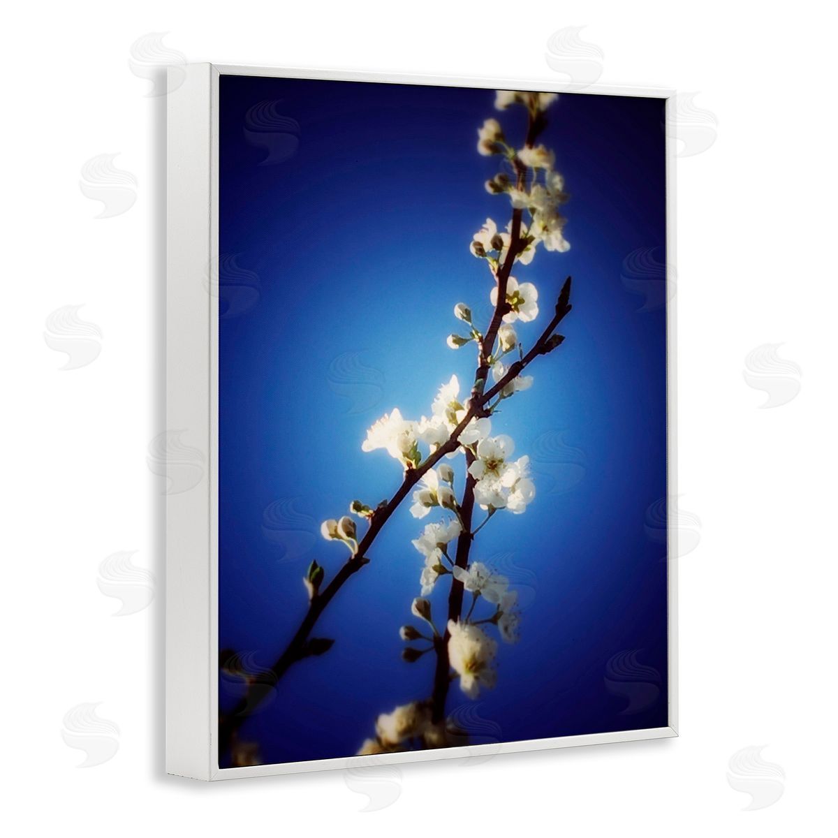 Bellassai Art White Tree Blossom Florals White Frame Giclee Wall Art Print