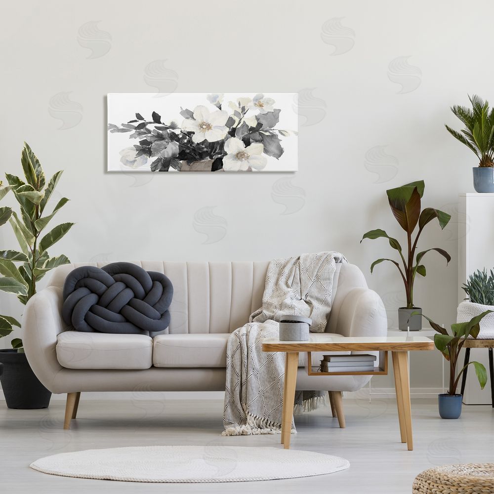 Lanie Loreth Greyscale Spring Florals Blooming Soft Watercolor Flowers