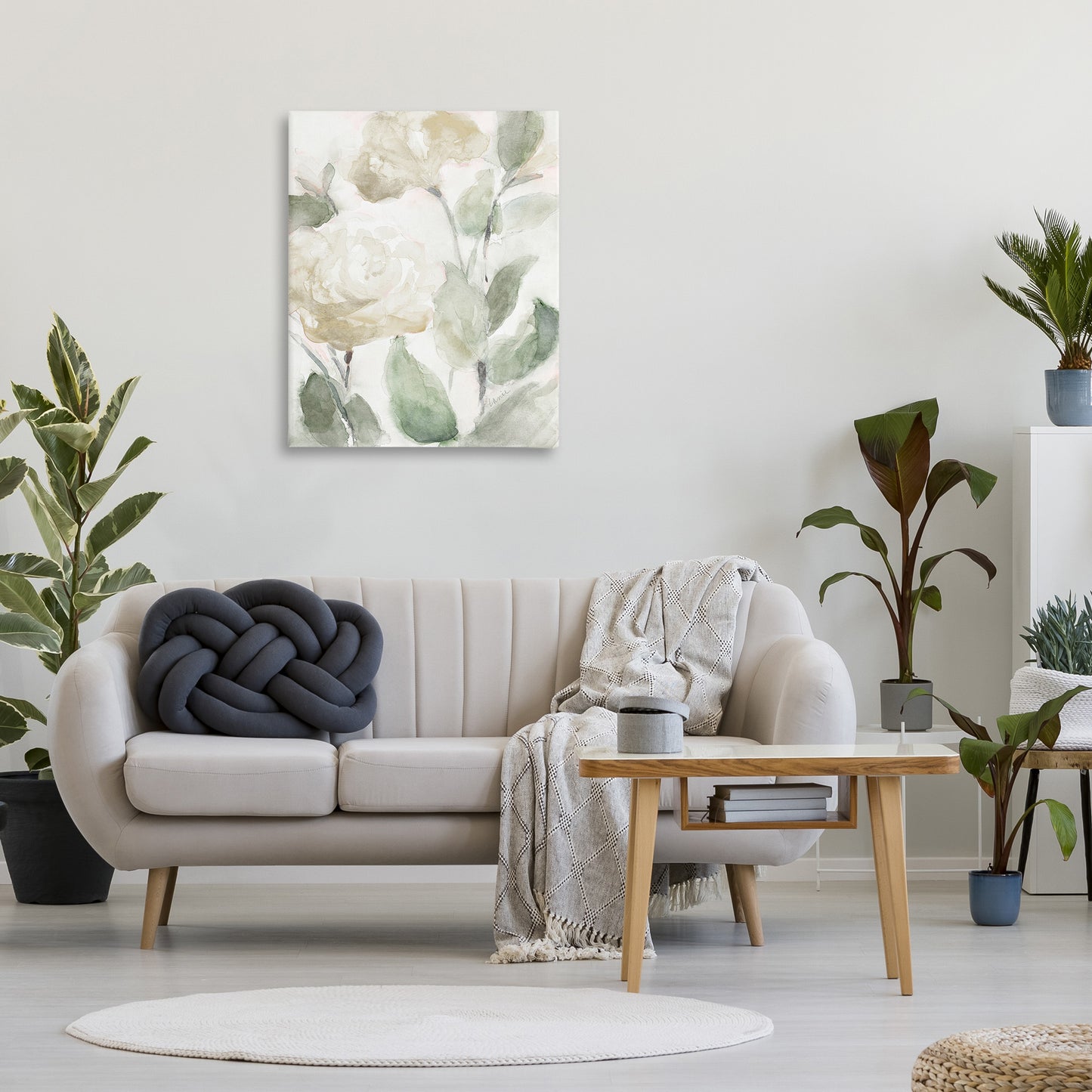 Charming Abstract Florals Canvas Wall Art in Room, Home Decor by Lanie Loreth
