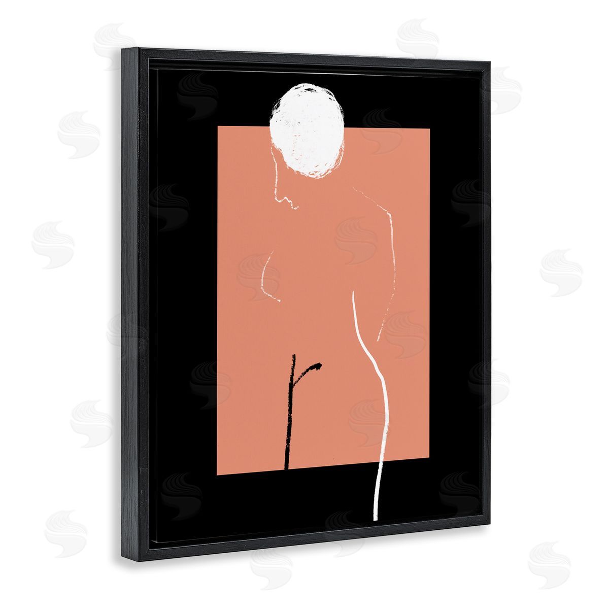Bellassai Art Modern Nude Figure Abstraction Black Floating Frame Canvas Wall Art Print