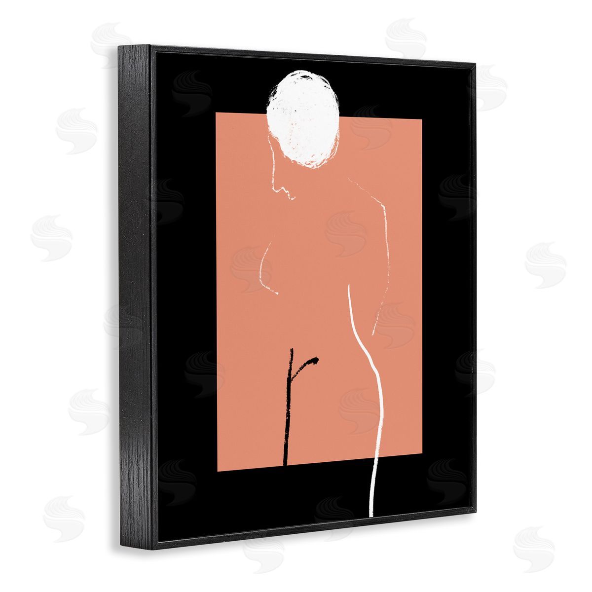 Bellassai Art Modern Nude Figure Abstraction Black Frame Giclee Wall Art Print