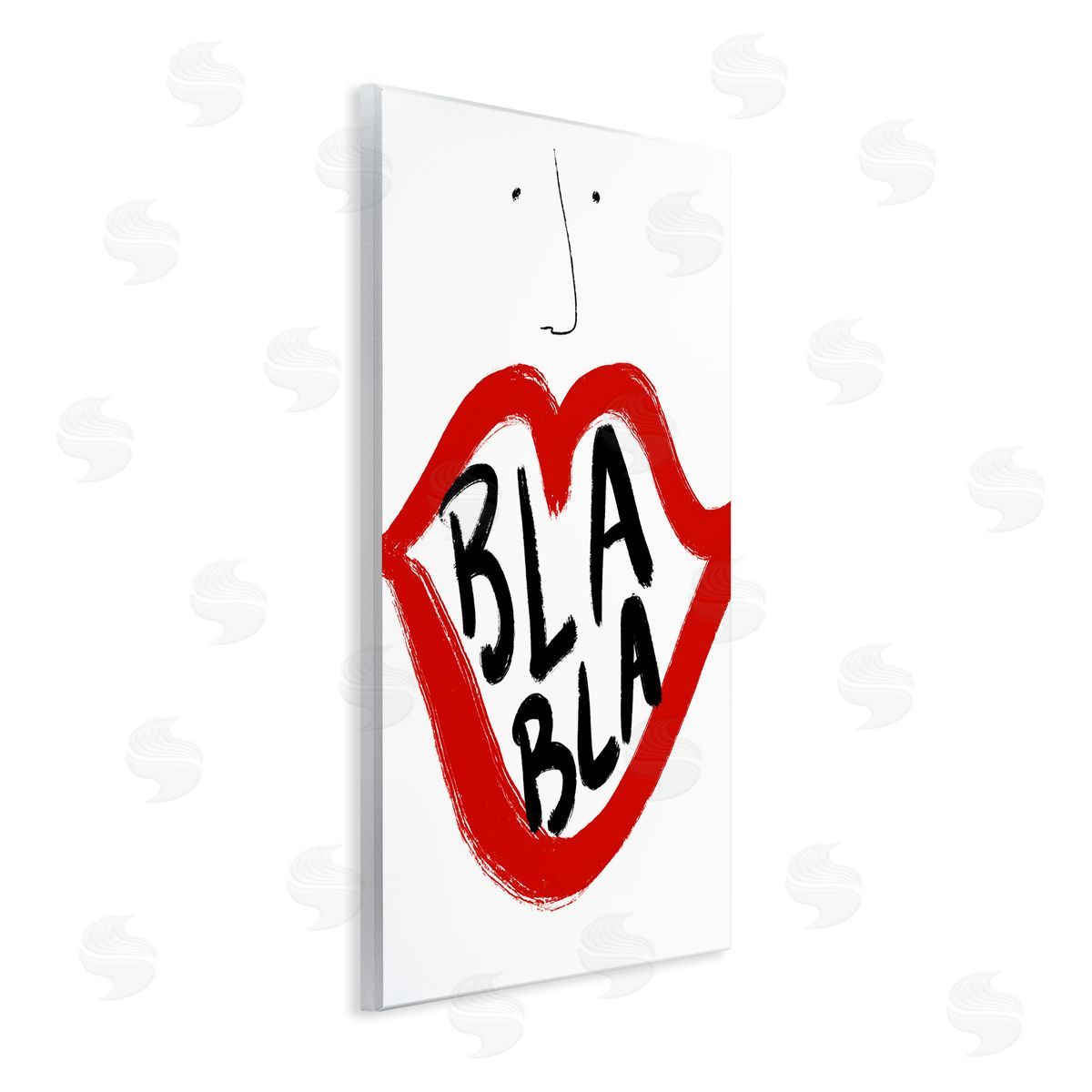 Bellassai Art Bla Bla Red Lips Wall Plaque Wall Art Print