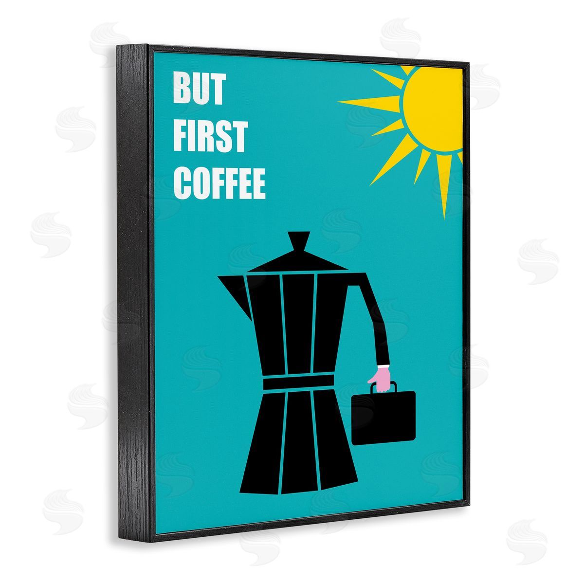 Bellassai Art But First Coffee Espresso Black Frame Giclee Wall Art Print