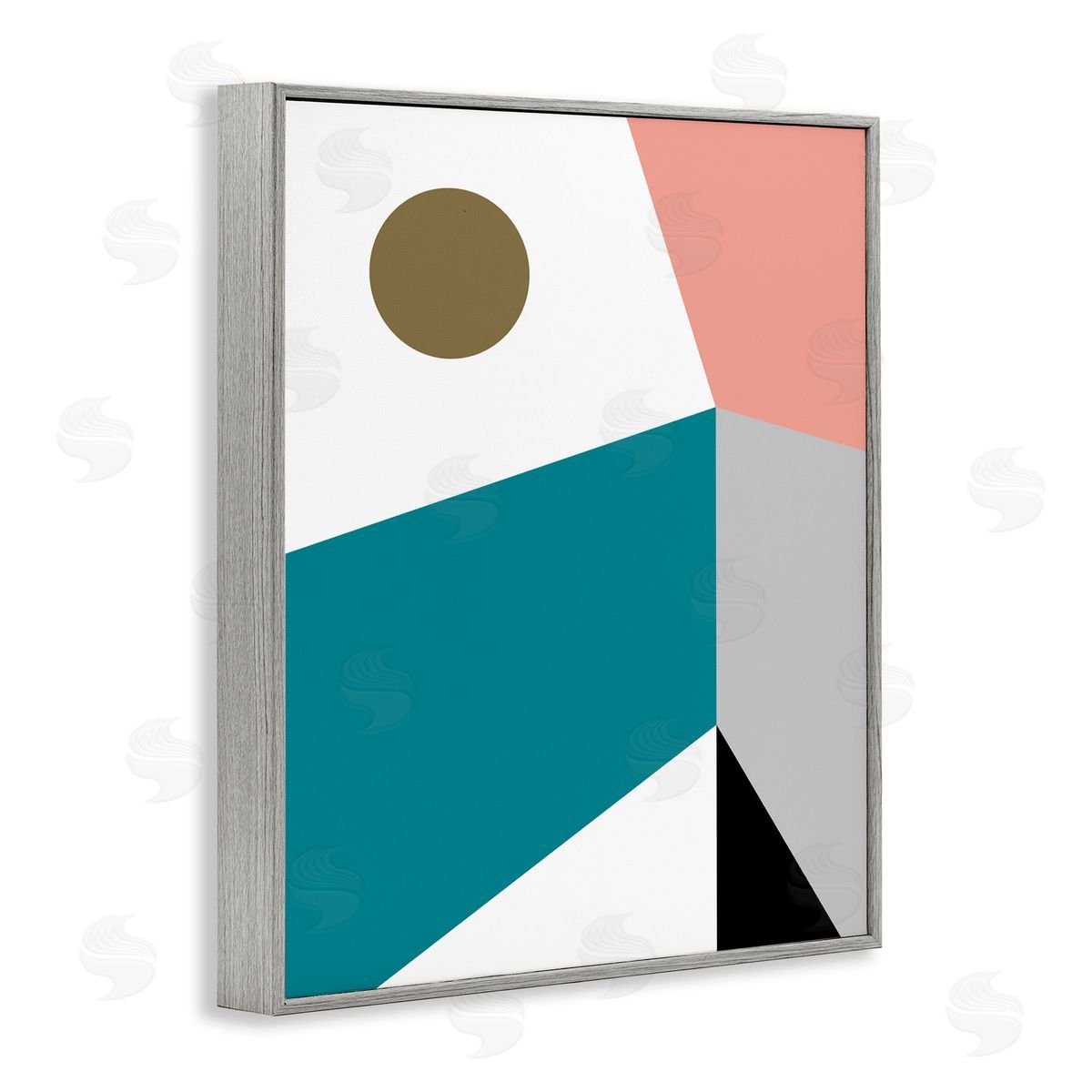 Bellassai Art Abstract Geometric Landscape Gray Frame Giclee Wall Art Print