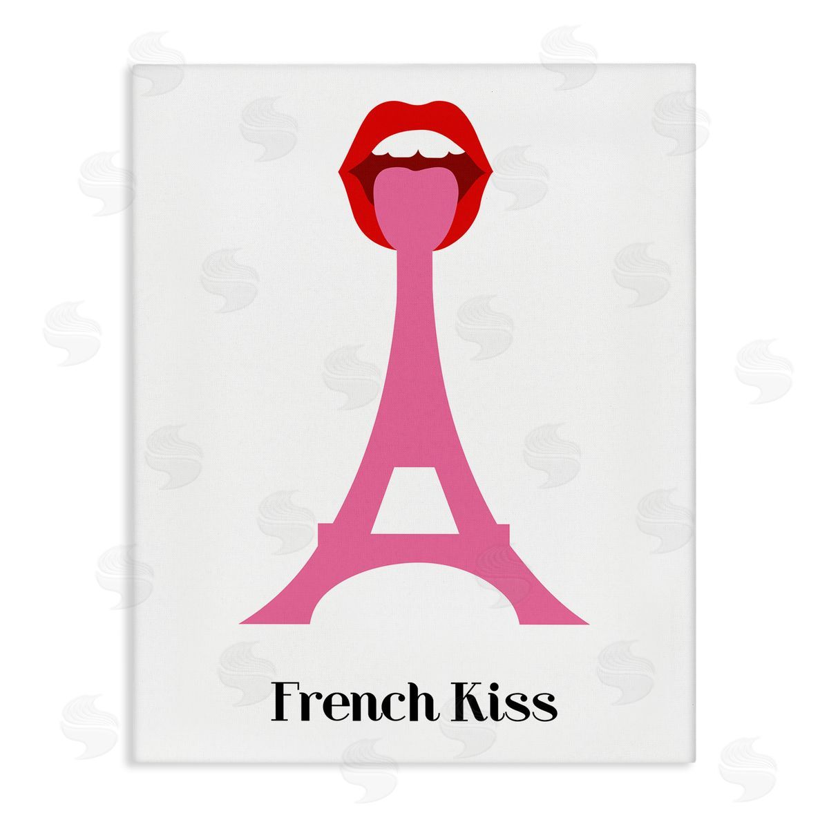 Bellassai Art French Kiss Pink Eifel Tower Canvas Wall Art Print