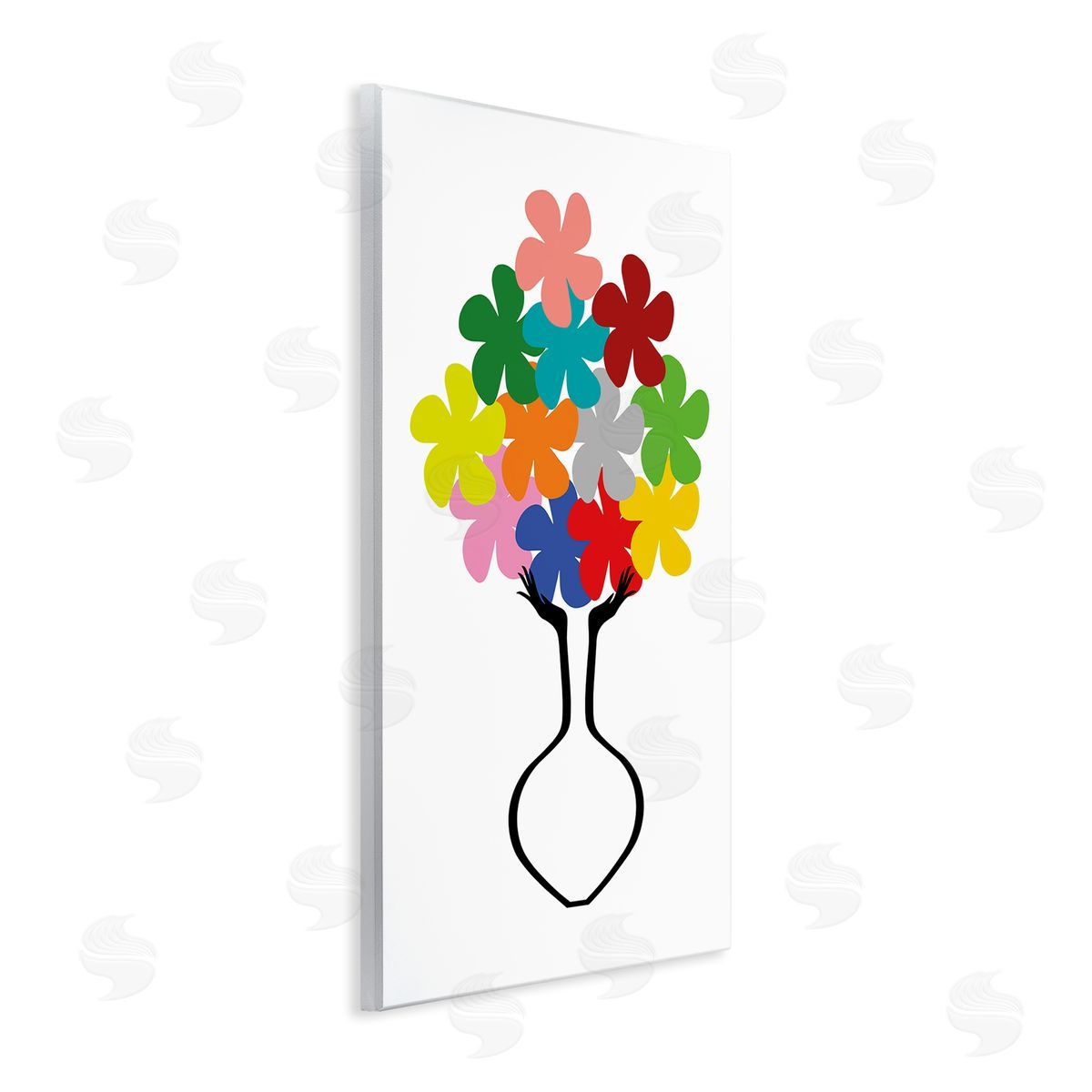 Bellassai Art Hands Holding Retro Florals Wall Plaque Wall Art Print