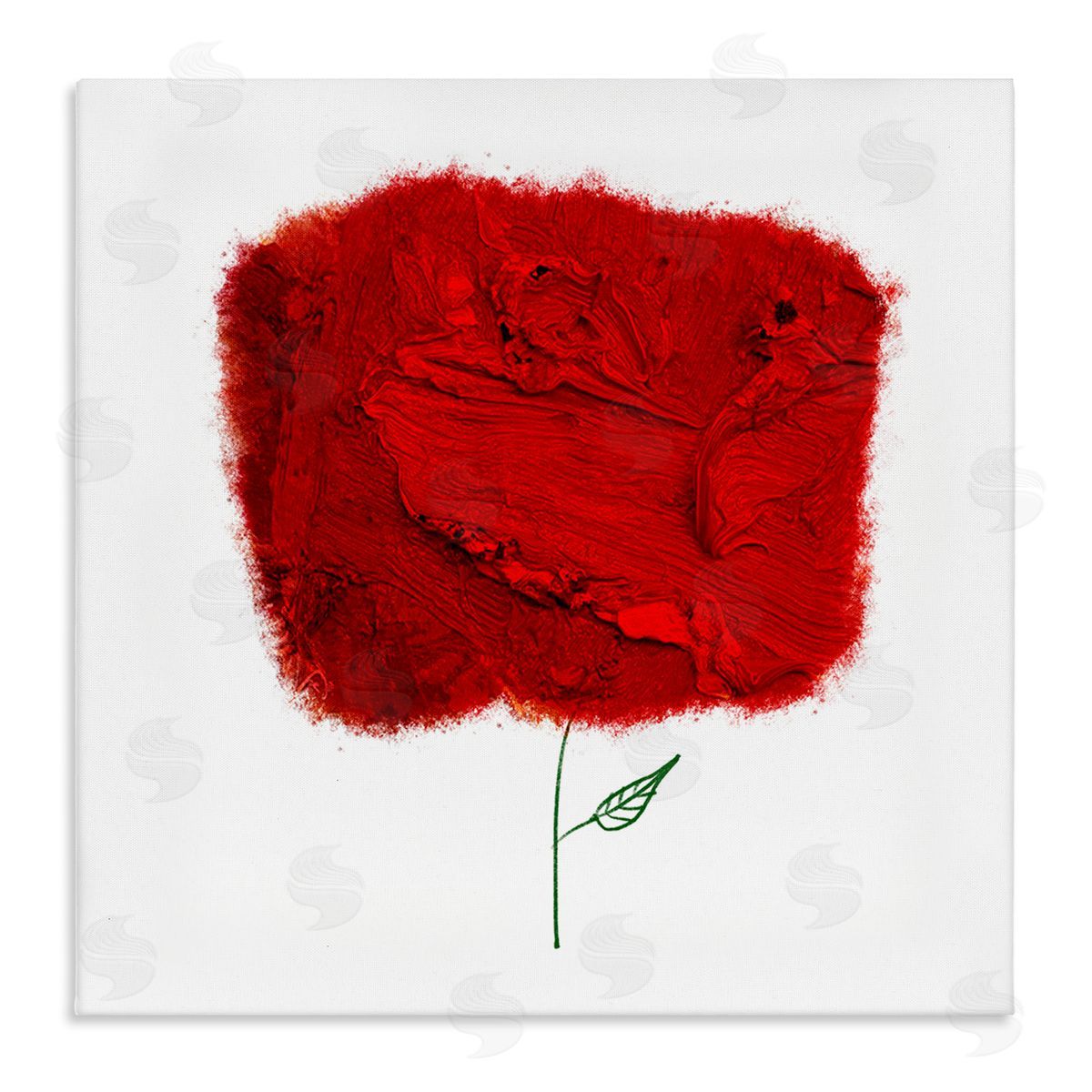 Bellassai Art Nerudo Rose Abstract Interpretation Modern Red Floral Stretched Canvas Wall Art Print