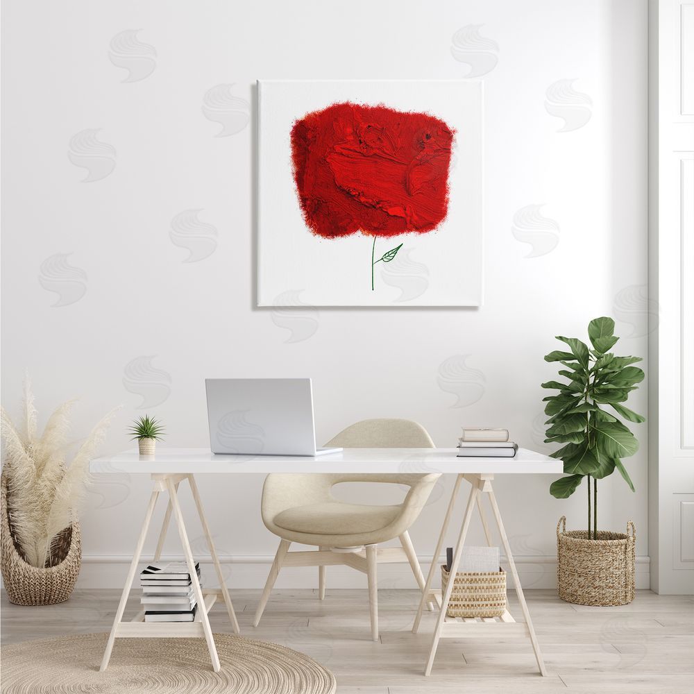 Bellassai Art Nerudo Rose Abstract Interpretation Modern Red Floral Canvas Wall Art in Room