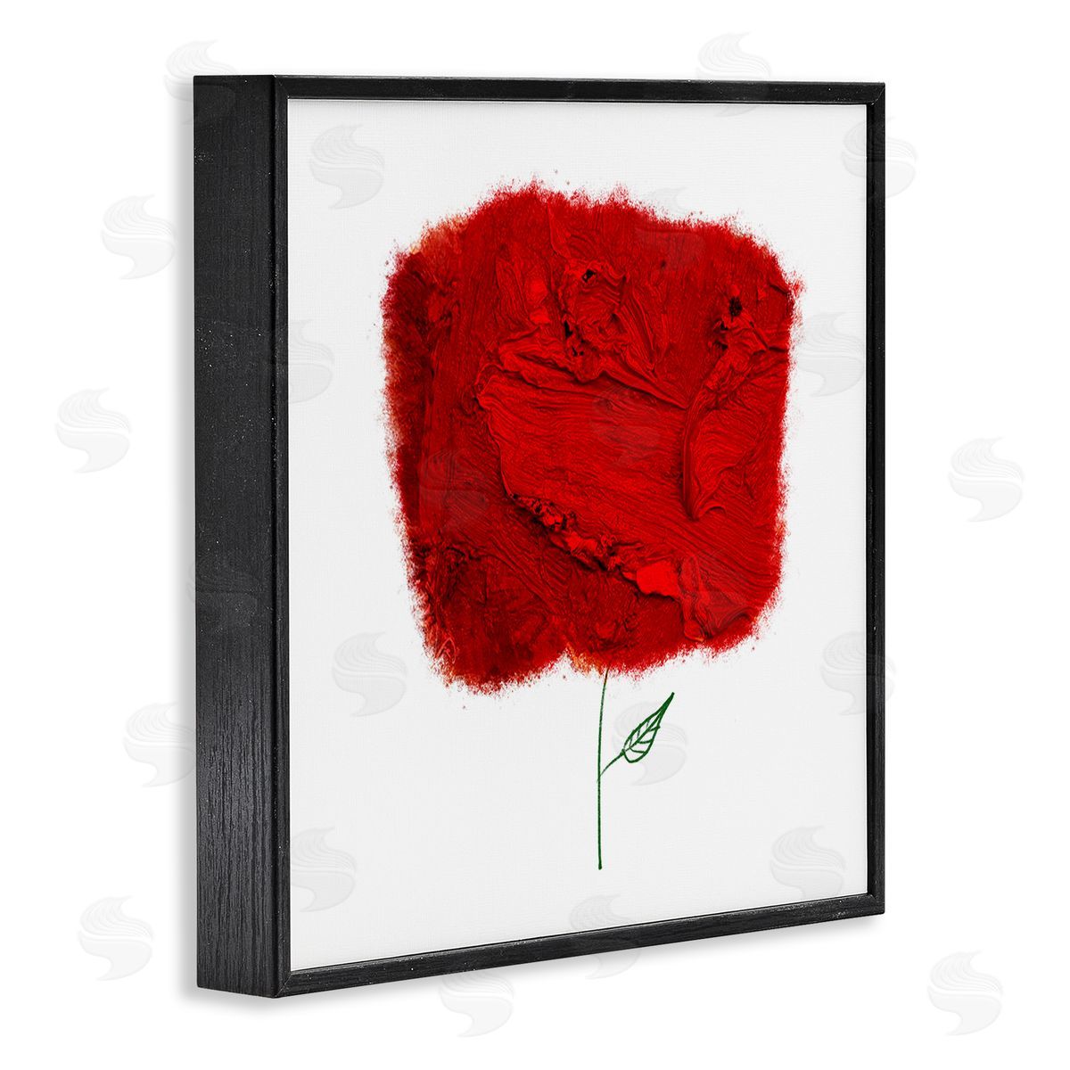 Bellassai Art Nerudo Rose Abstract Interpretation Modern Red Floral Black Framed Glicee Wall Art Print
