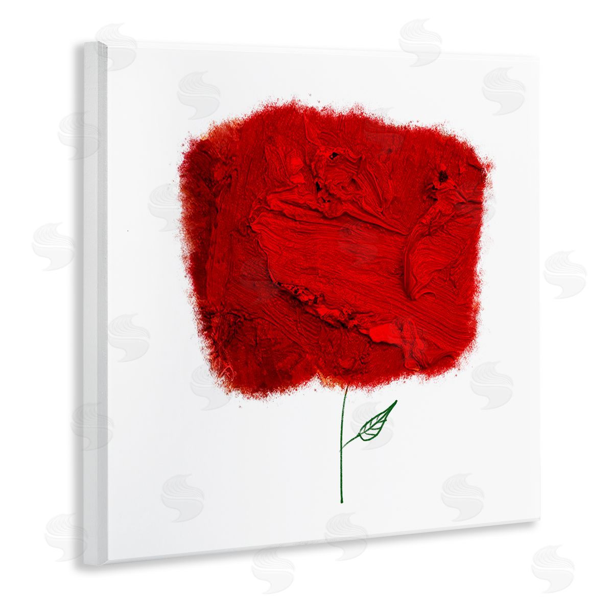 Bellassai Art Nerudo Rose Abstract Interpretation Modern Red Floral Wooden Wall Plaque Art Print