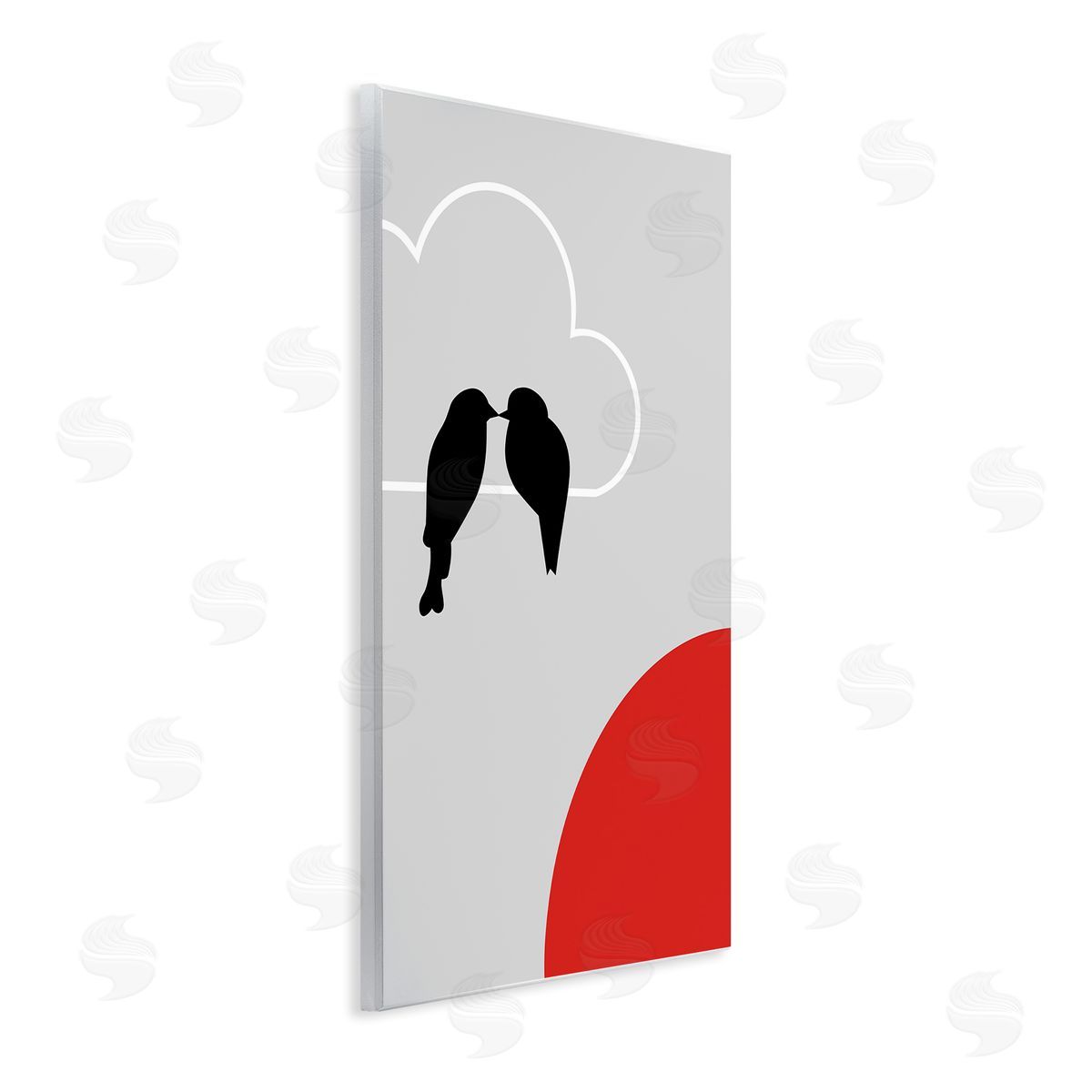 Bellassai Art Pair of Birds Kissing Wall Plaque Wall Art Print