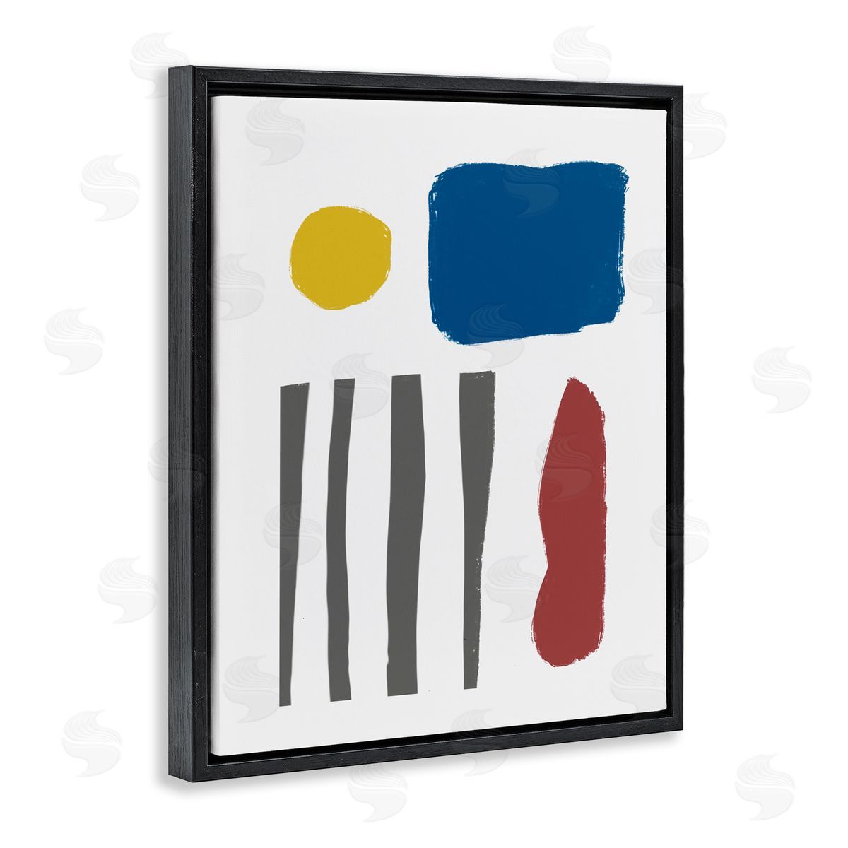 Bellassai Art Rough Edge Shapes Black Floating Frame Canvas Wall Art Print