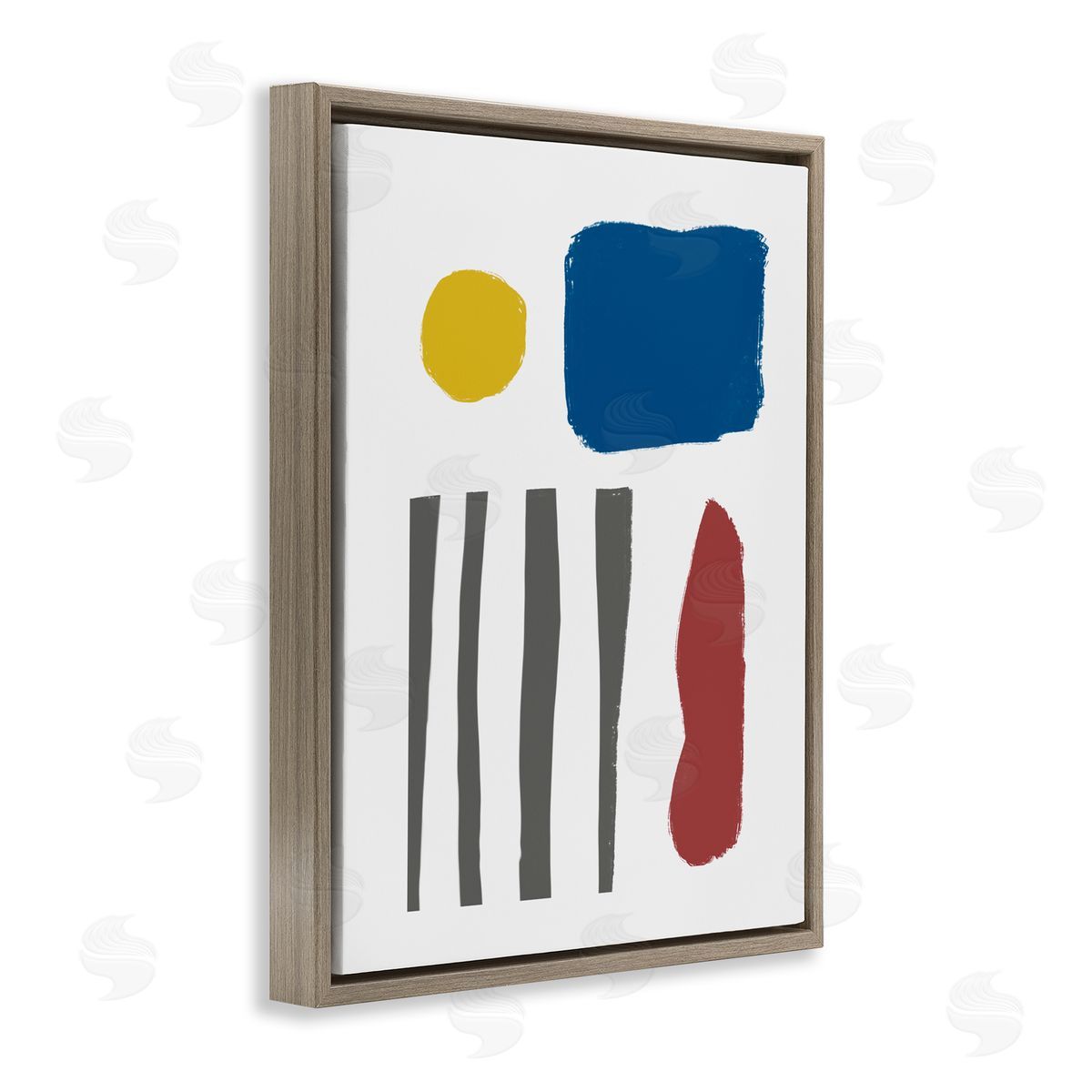 Bellassai Art Rough Edge Shapes Brown Floating Frame Canvas Wall Art Print