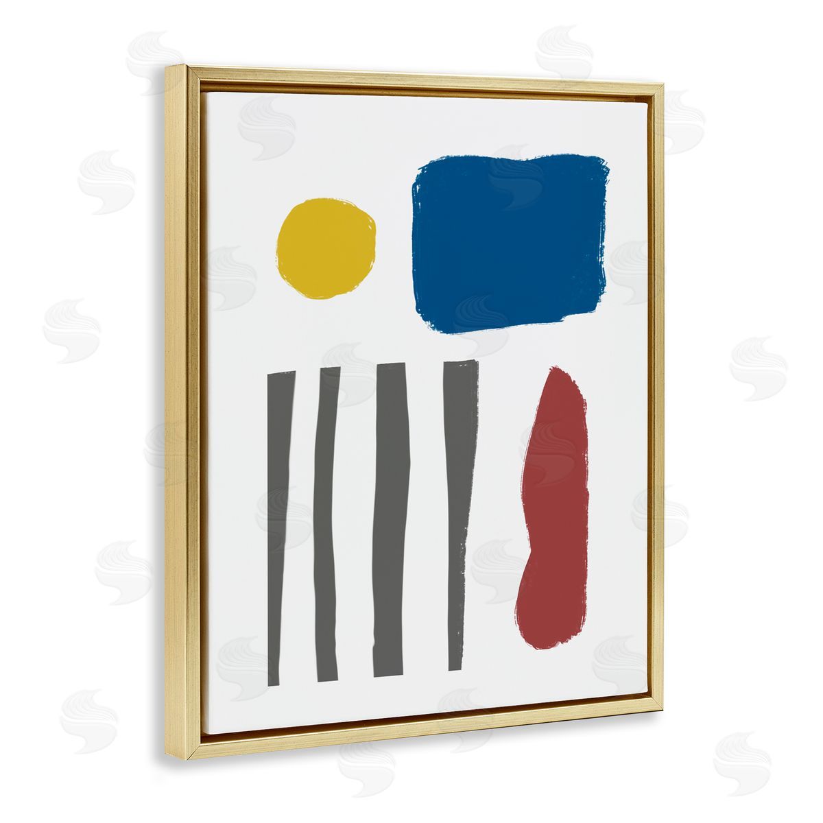 Bellassai Art Rough Edge Shapes Gold Floating Frame Canvas Wall Art Print