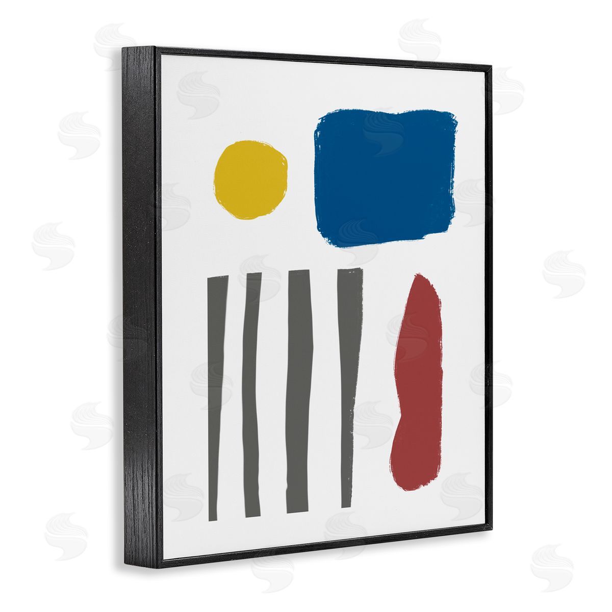 Bellassai Art Rough Edge Shapes Black Frame Giclee Wall Art Print
