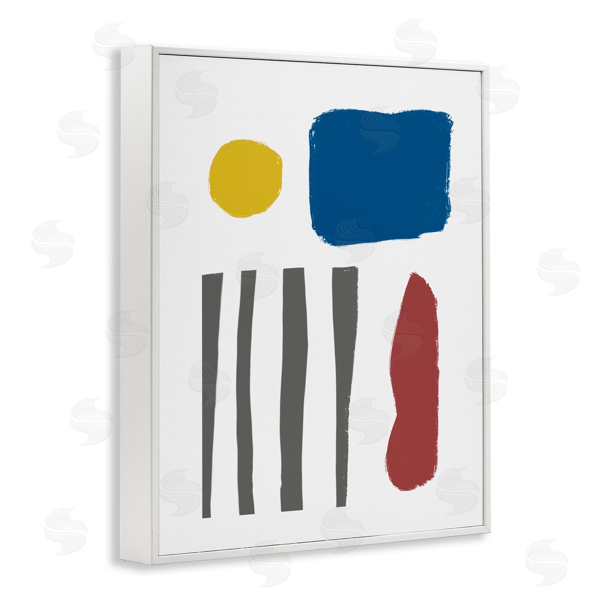 Bellassai Art Rough Edge Shapes White Frame Giclee Wall Art Print