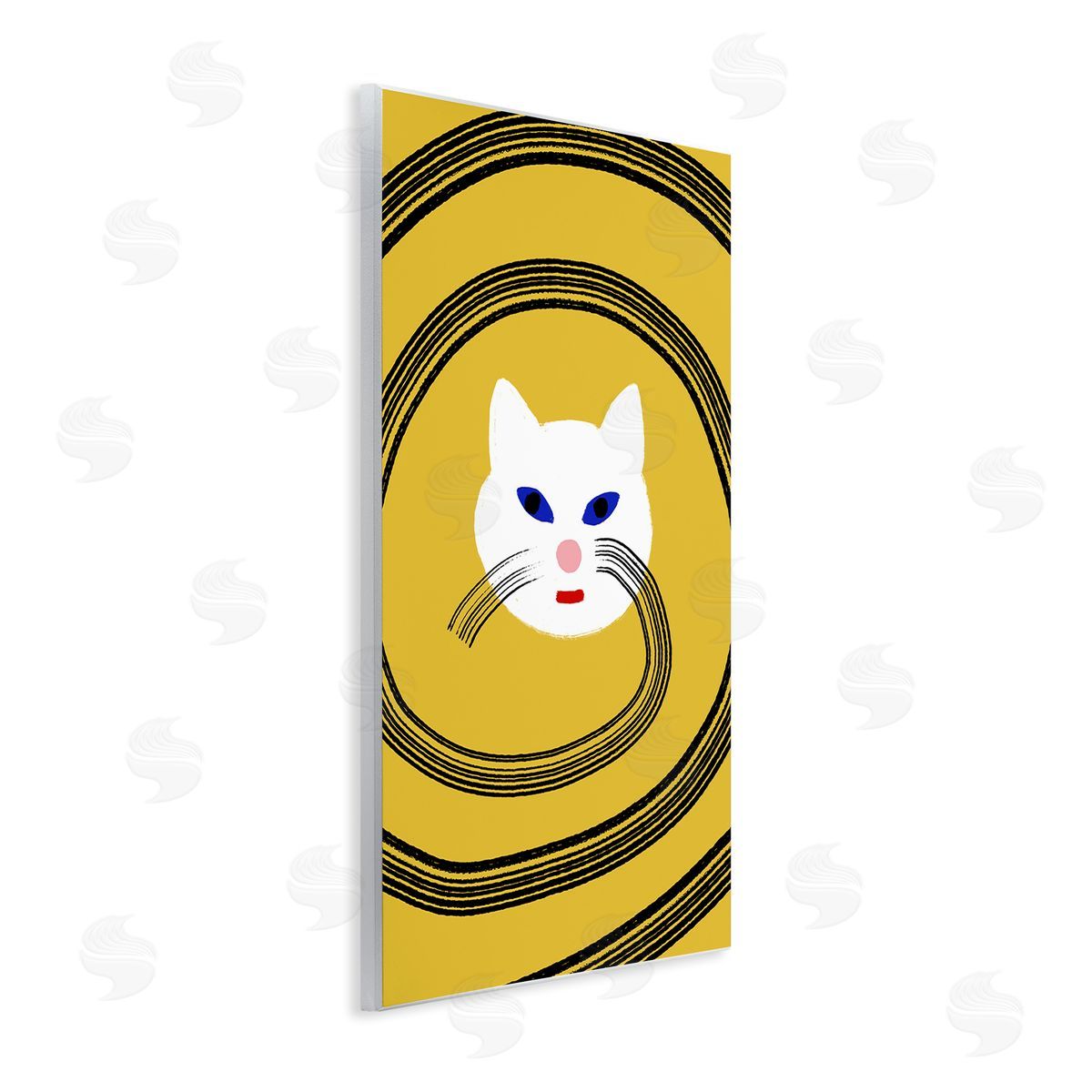 Bellassai Art Cat Whiskers Meow over Yellow Wall Plaque Wall Art Print