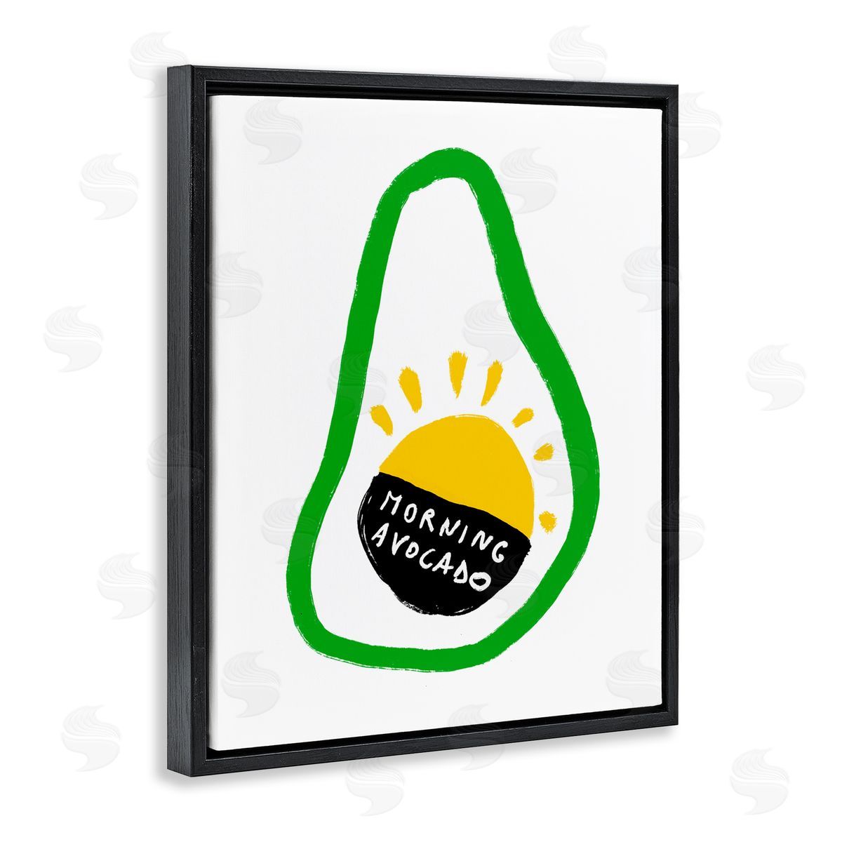 Bellassai Art Morning Avocado with Sunrise Black Floating Frame Canvas Wall Art Print