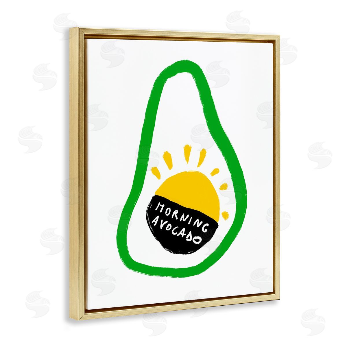 Bellassai Art Morning Avocado with Sunrise Gold Floating Frame Canvas Wall Art Print