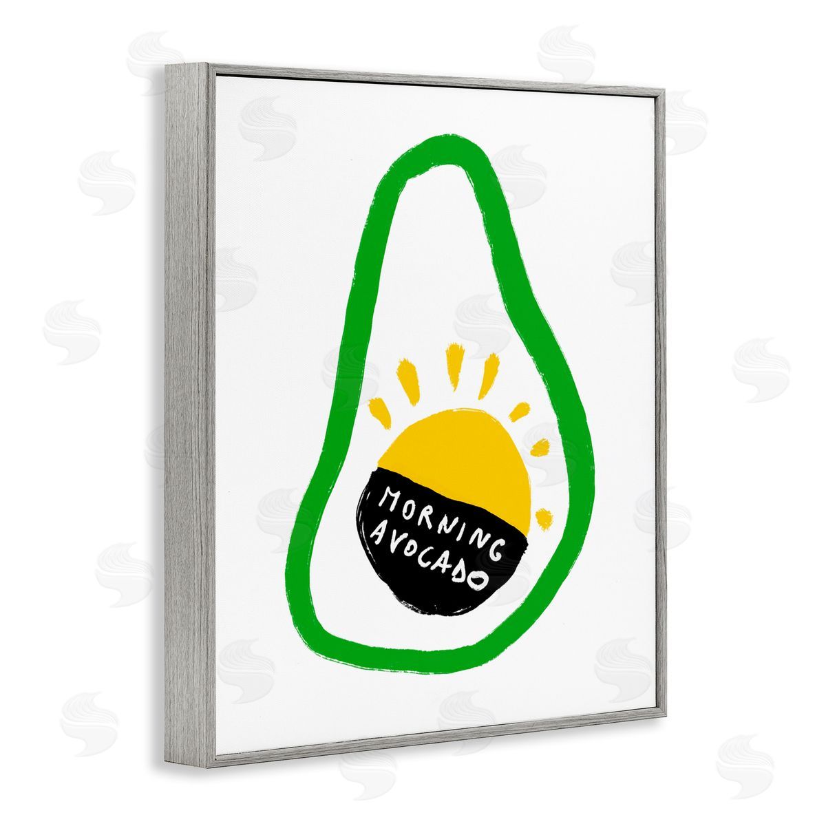 Bellassai Art Morning Avocado with Sunrise Gray Frame Giclee Wall Art Print