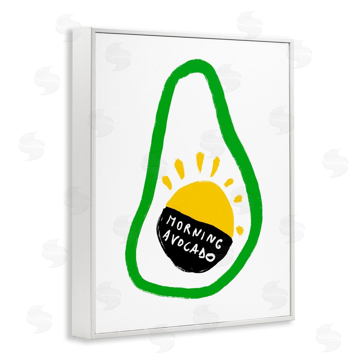Bellassai Art Morning Avocado with Sunrise White Frame Giclee Wall Art Print