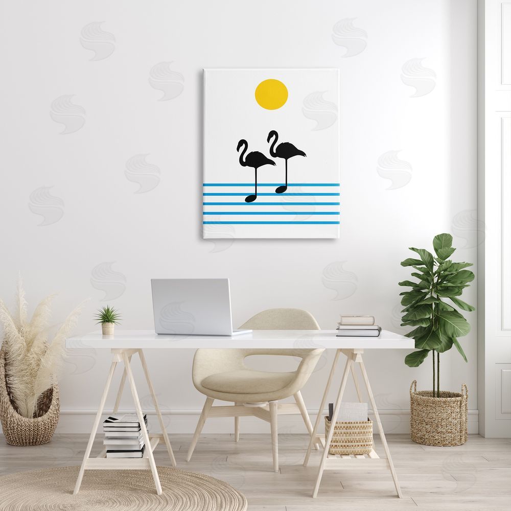 Bellassai Art Flamingo Silhouette Music Chart Canvas on Wall