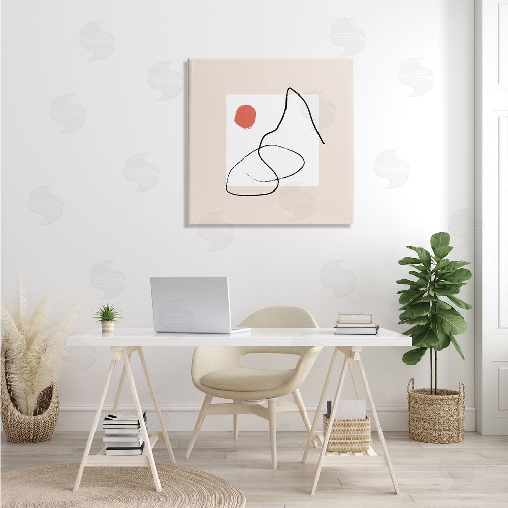 Bellassai Art Minimal Nordic Landscape Abstraction Modern Neutral Tones Canvas Wall Art in Room