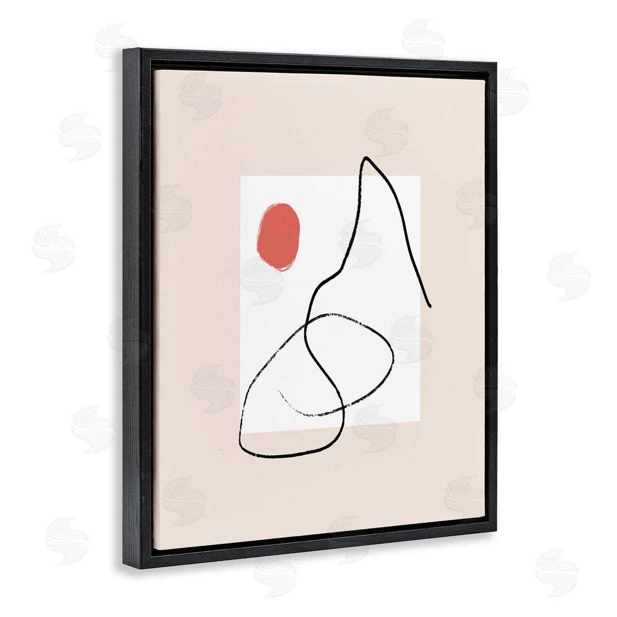 Bellassai Art Minimal Nordic Landscape Abstraction Modern Neutral Tones Black Floating Frame Canvas Wall Art Print