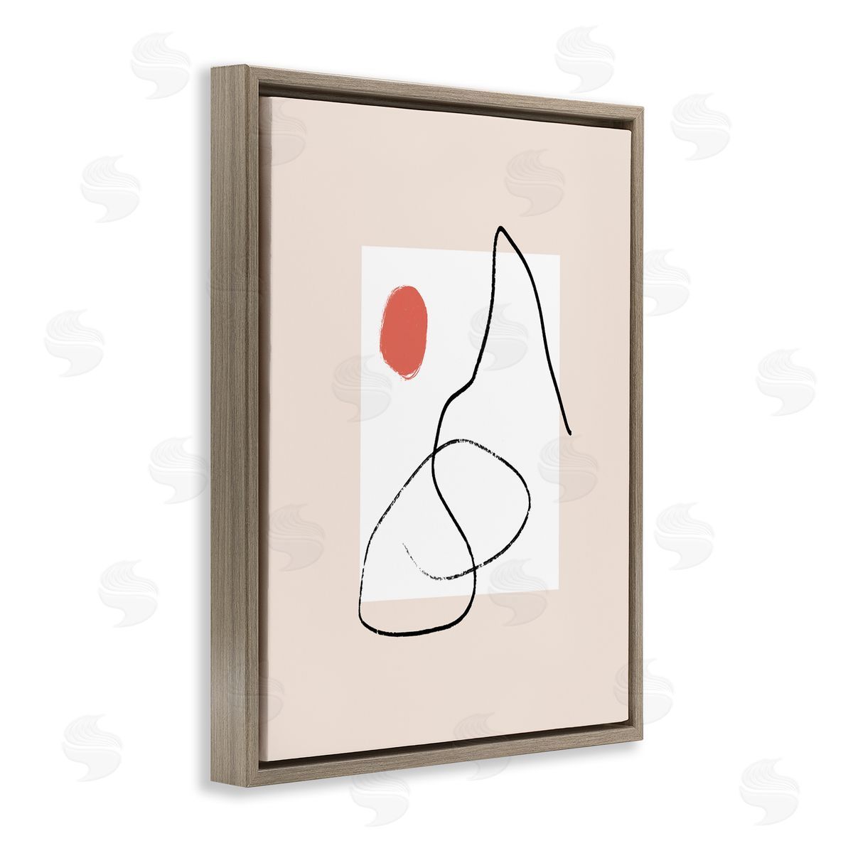 Bellassai Art Minimal Nordic Landscape Abstraction Modern Neutral Tones Brown Floating Frame Canvas Wall Art Print