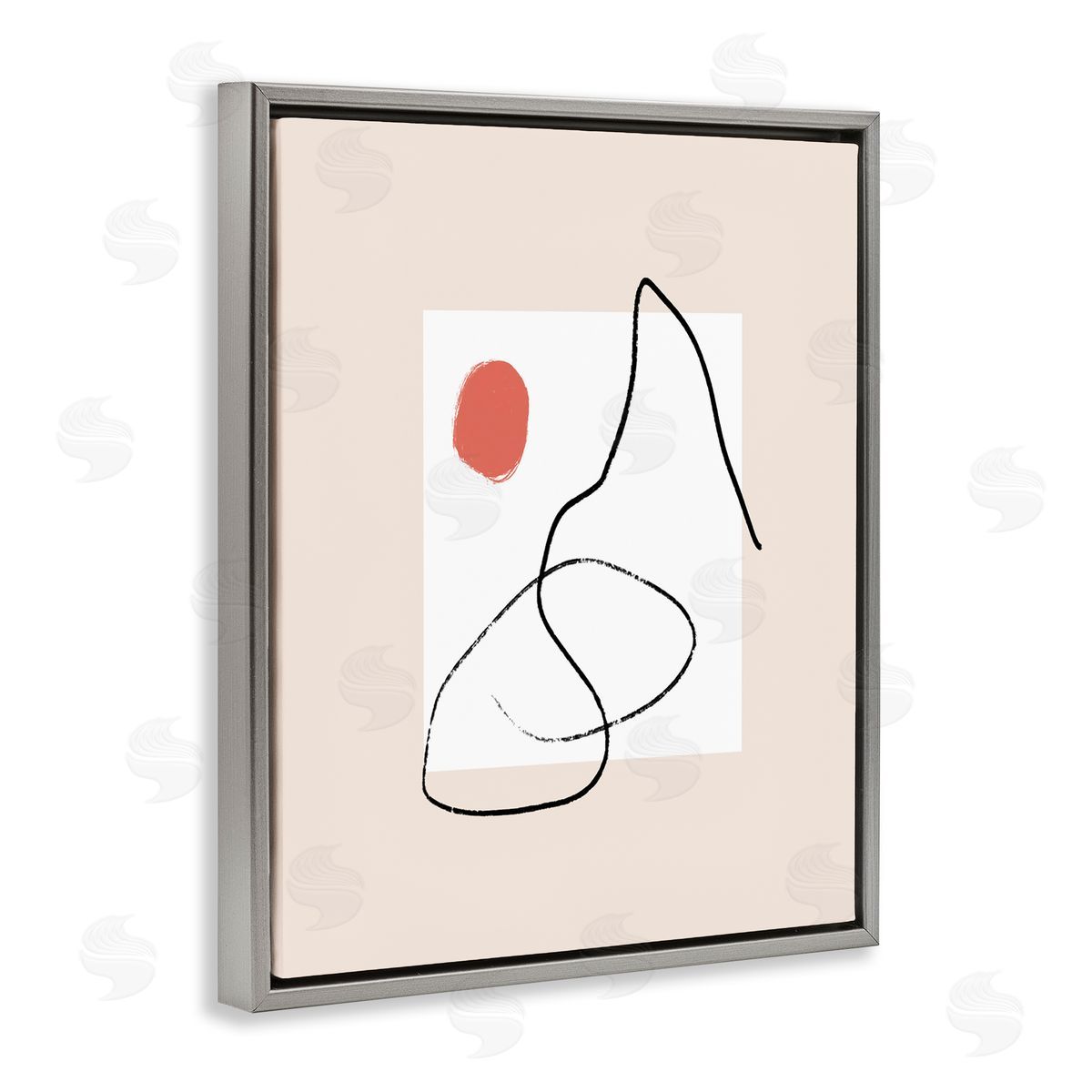 Bellassai Art Minimal Nordic Landscape Abstraction Modern Neutral Tones Gray Floating Frame Canvas Wall Art Print