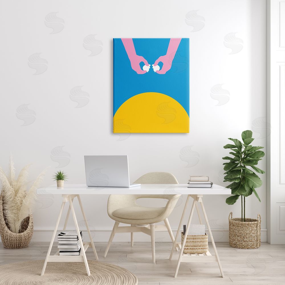 Bellassai Art Sun Rise Breakfast Eggs Canvas on Wall