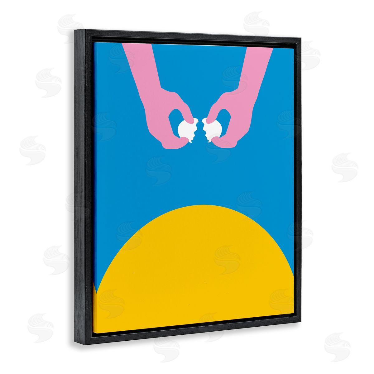 Bellassai Art Sun Rise Breakfast Eggs Black Floating Frame Canvas Wall Art Print