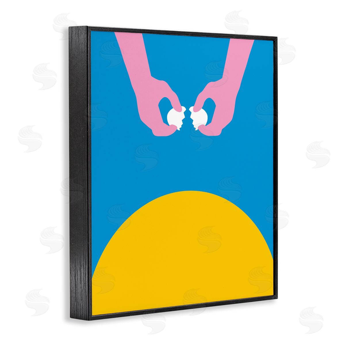 Bellassai Art Sun Rise Breakfast Eggs Black Frame Giclee Wall Art Print