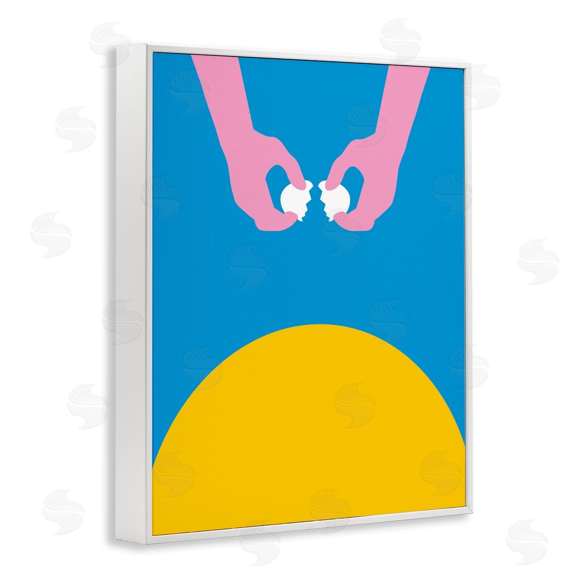 Bellassai Art Sun Rise Breakfast Eggs White Frame Giclee Wall Art Print