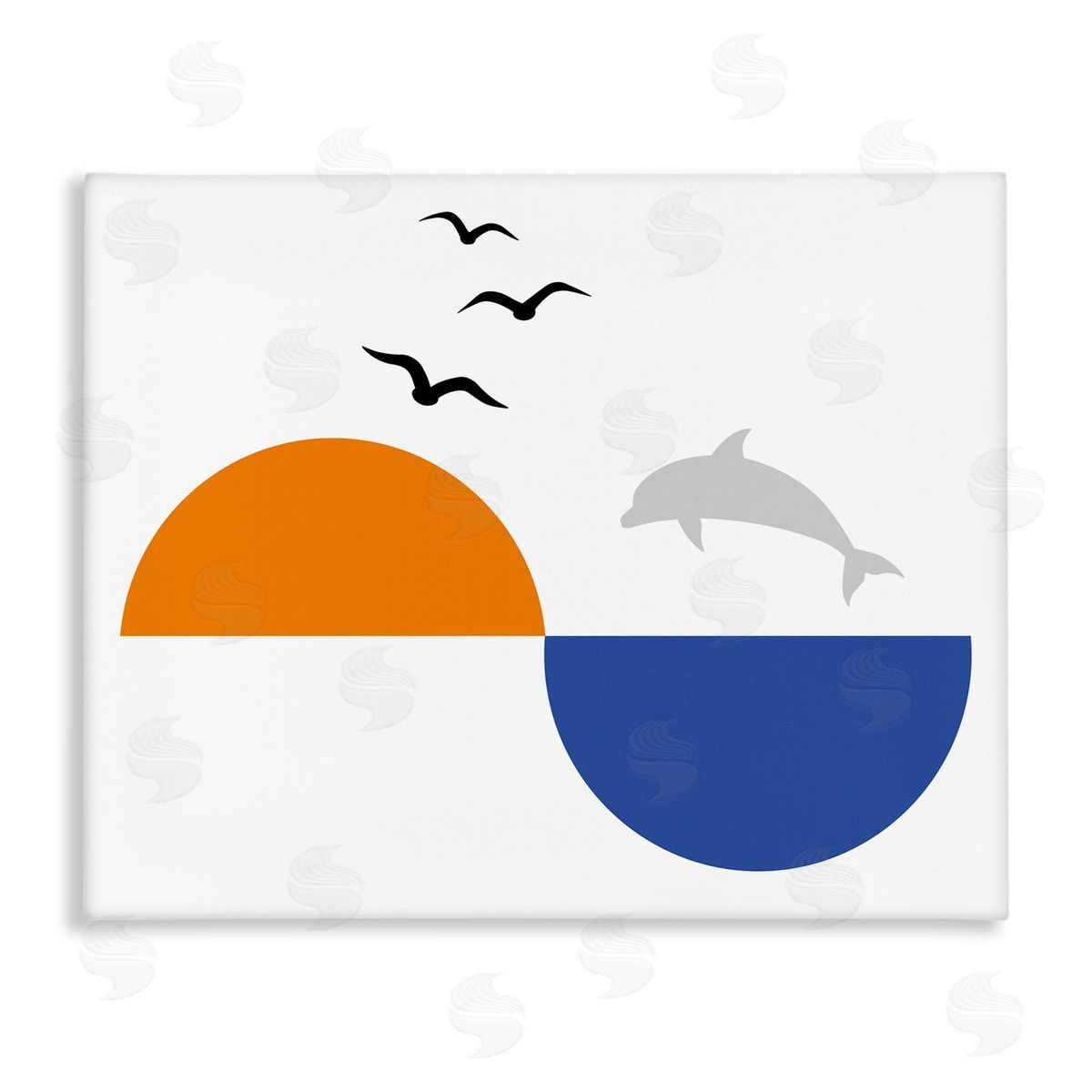 Bellassai Art Sunset Balance Dolphin Jump Canvas Wall Art Print