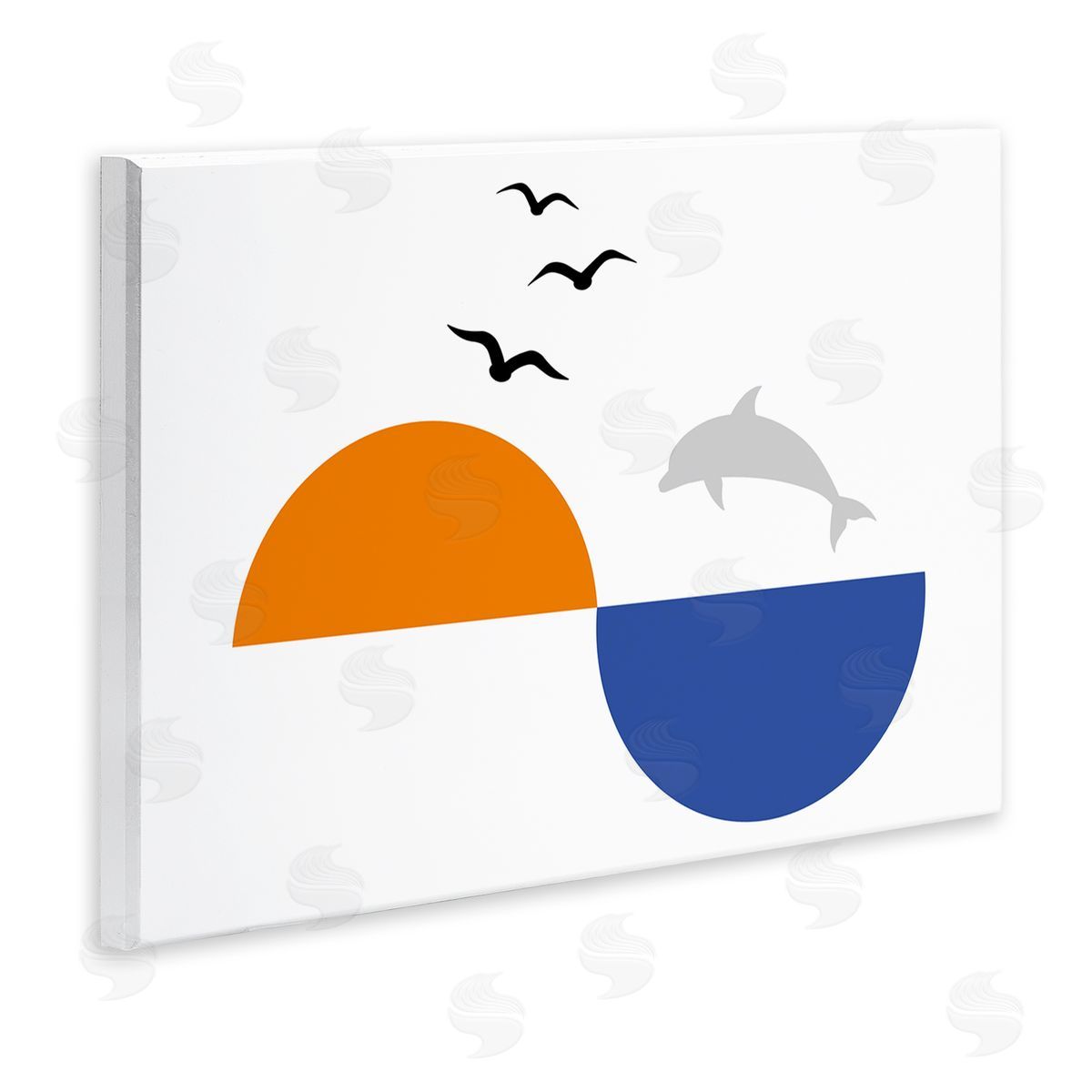 Bellassai Art Sunset Balance Dolphin Jump Wall Plaque Wall Art Print