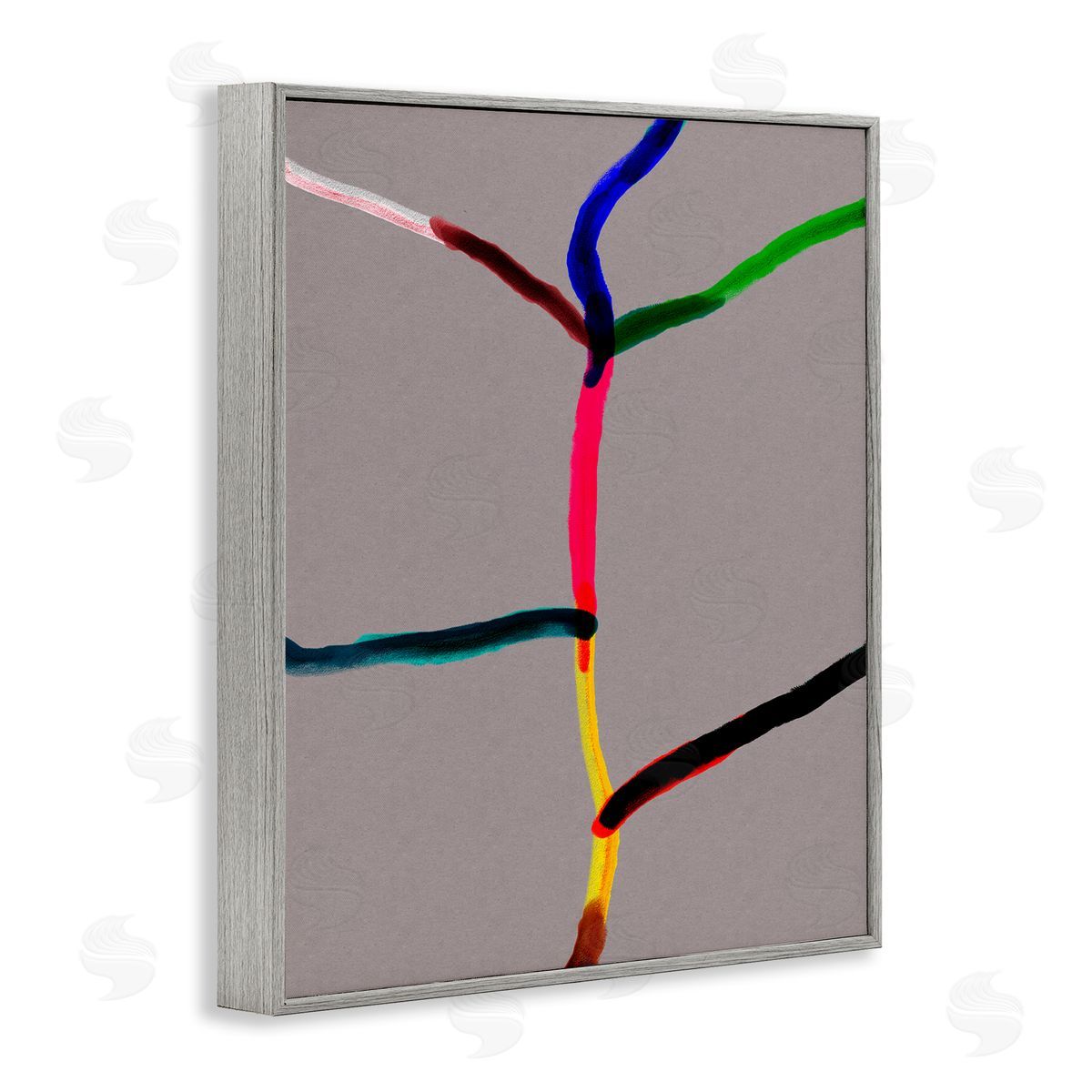 Bellassai Art Tree of Happiness Abstract Gray Frame Giclee Wall Art Print